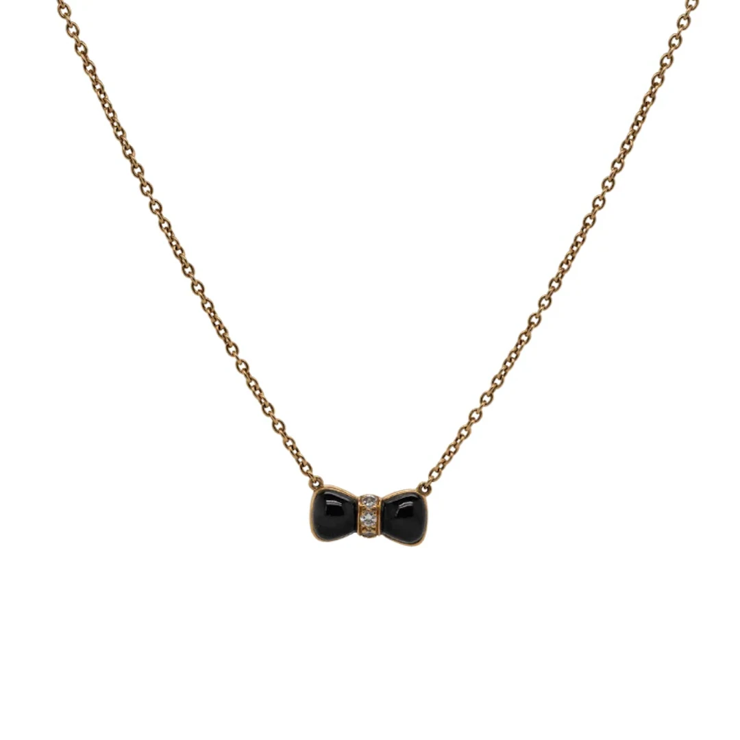 Necklace Pendant VAN CLEEF & ARPELS in yellow gold, onyx and diamonds
