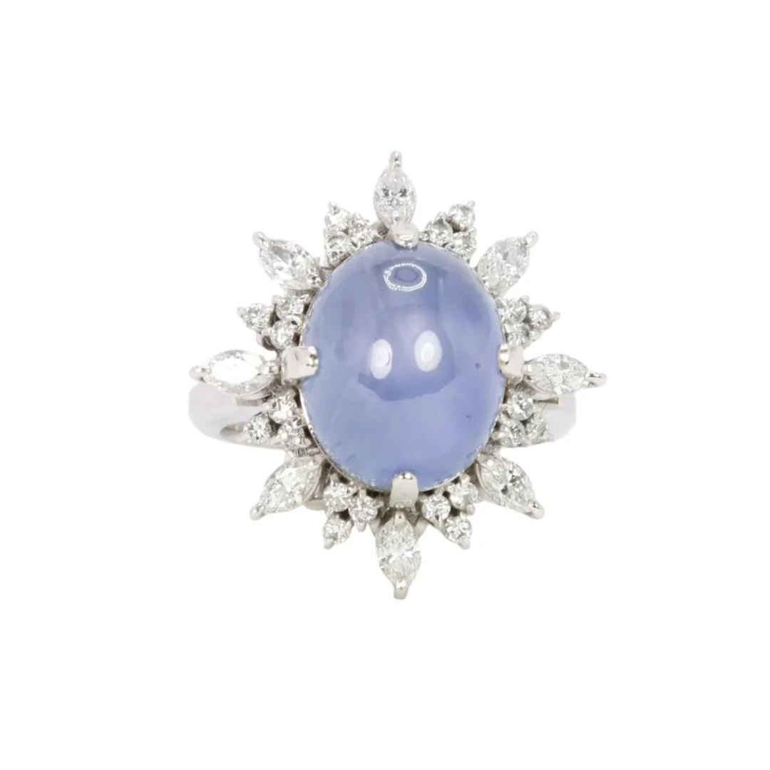 Marguerite Ring in Platinum, Sapphire, and Diamonds