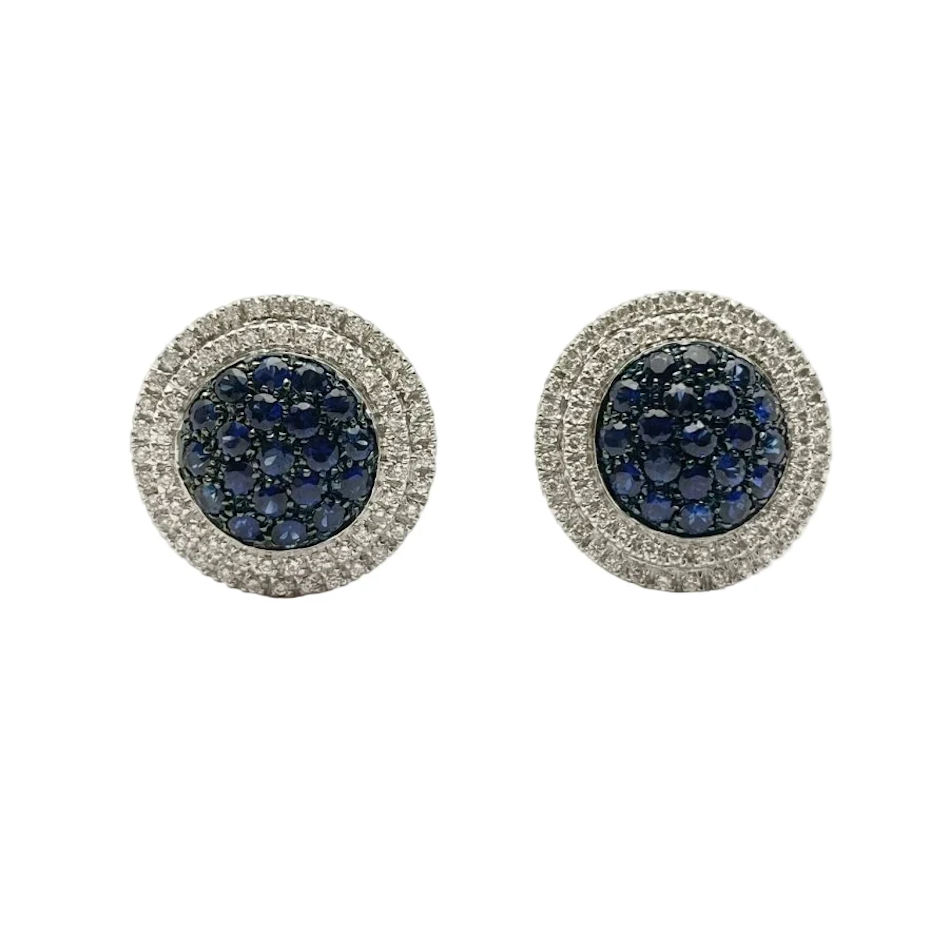 Clip-on earrings in white gold, sapphires and diamonds
