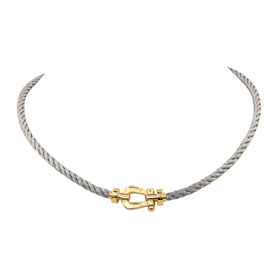 FRED "Force 10" Mesh Necklace in Yellow Gold and Steel
