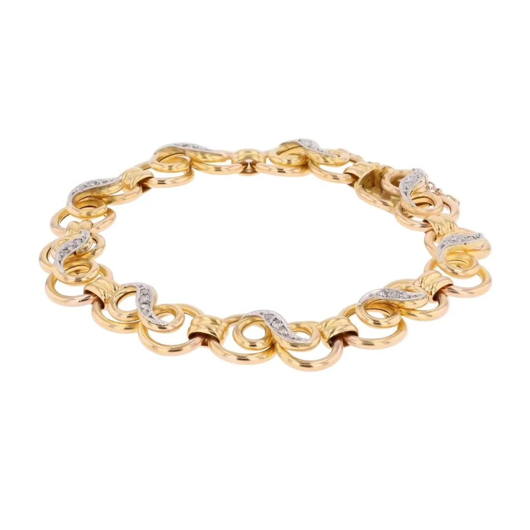 Bracelet Maille en or jaune et diamants