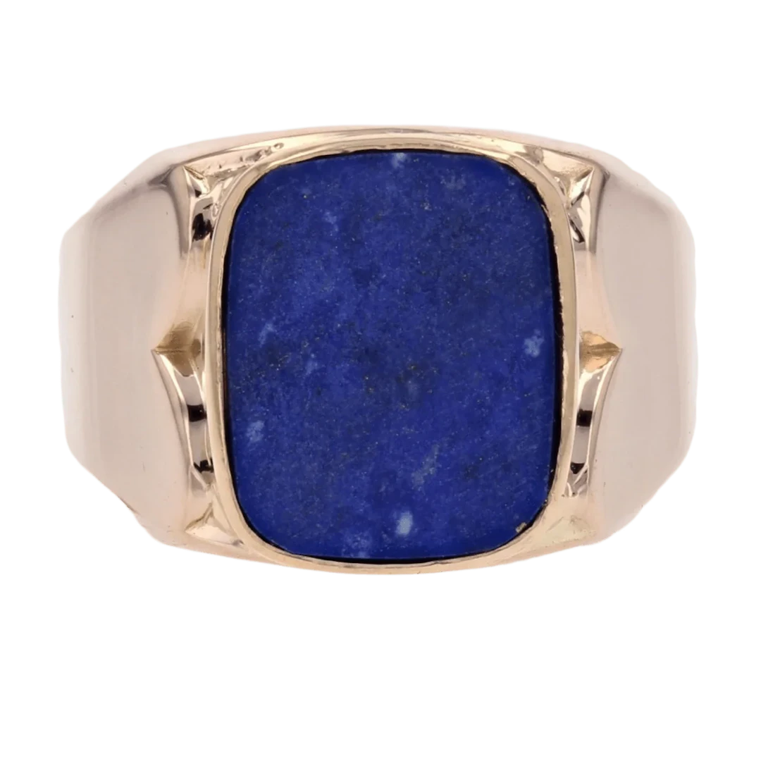 Signet ring in yellow gold and lapis lazuli