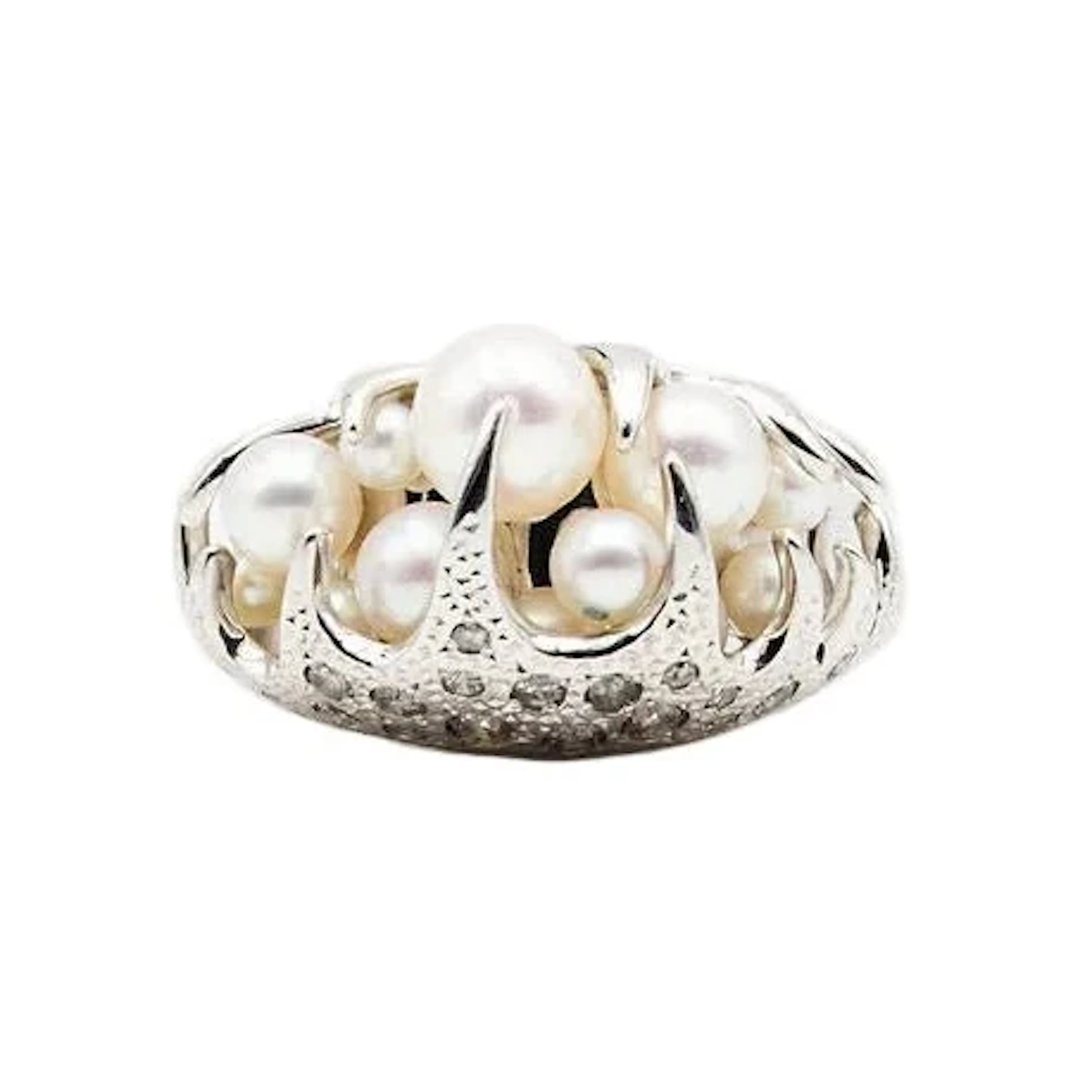 Ring TASAKI in white gold, pearls and diamonds