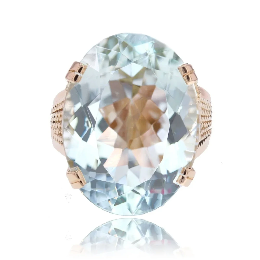 Ring Cocktail in rose gold and aquamarine