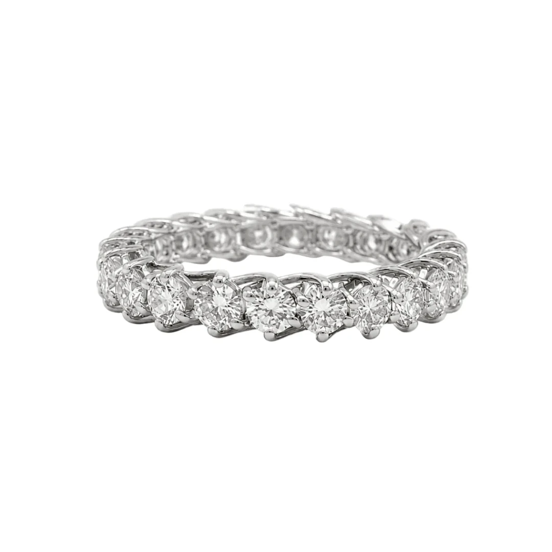 White Gold and Diamond Wedding Band