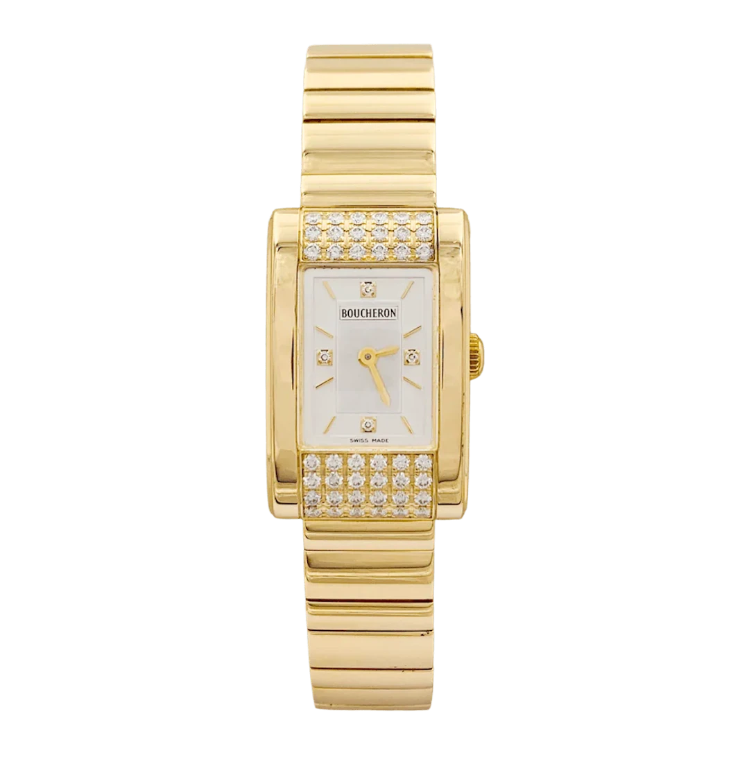 BOUCHERON "Reflet Icare" Watch in Yellow gold, Silver and Diamonds