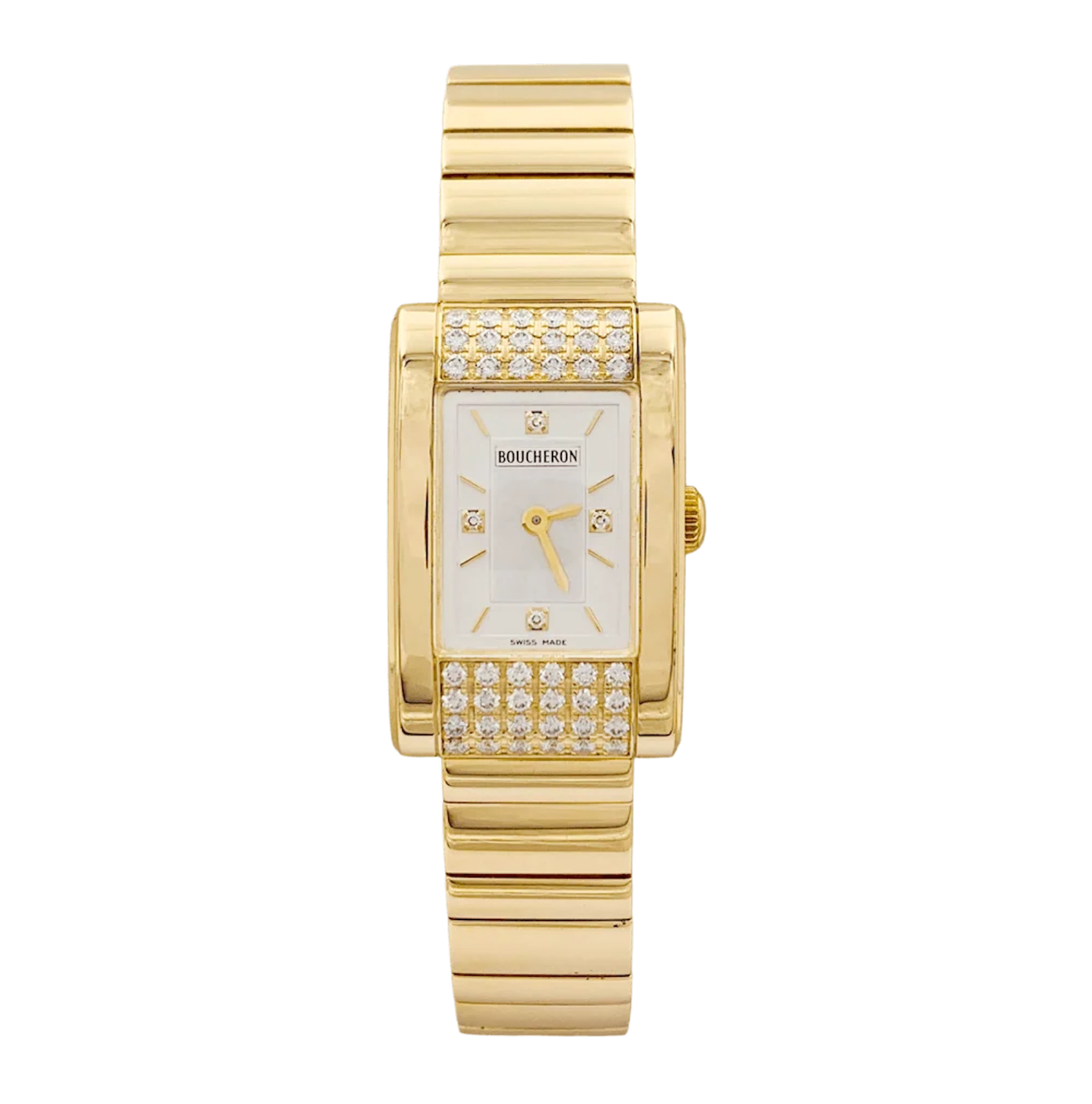 BOUCHERON "Reflet Icare" Watch in Yellow gold, Silver and Diamonds
