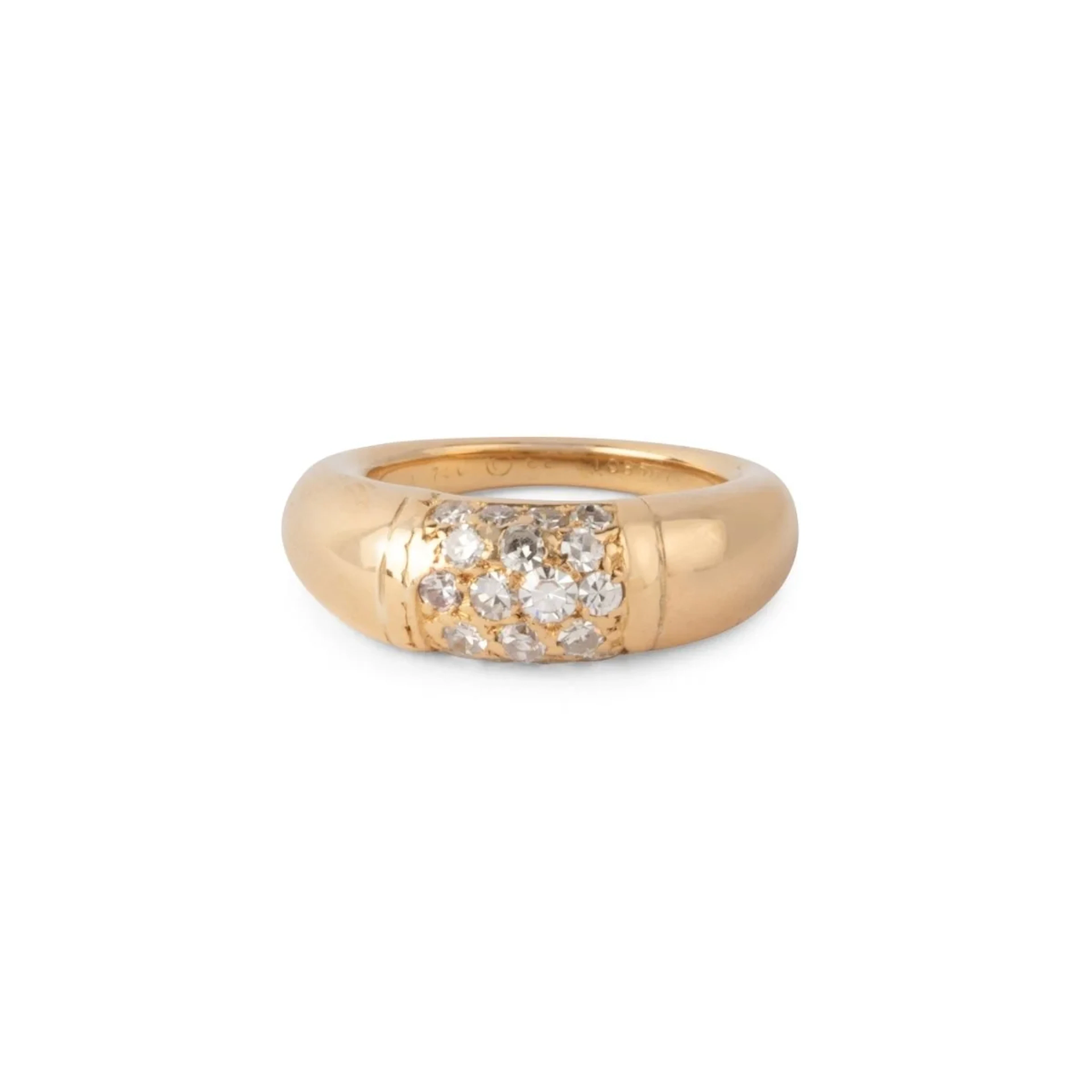 VAN CLEEF & ARPELS "Philippine" domed ring in yellow gold and diamonds