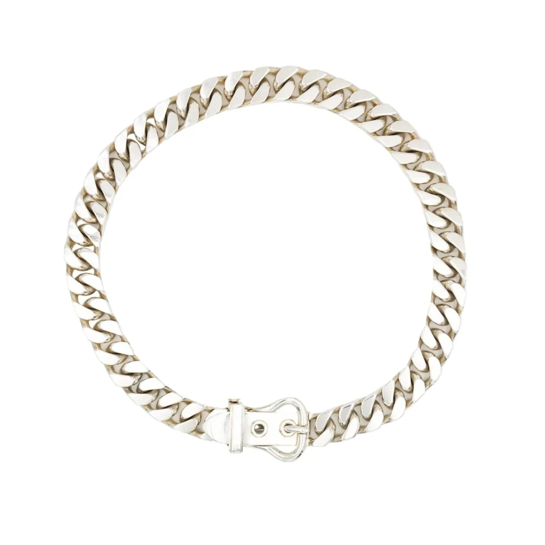 Necklace HERMÈS by Gaëtan de Percin "Boucle Sellier" in silver