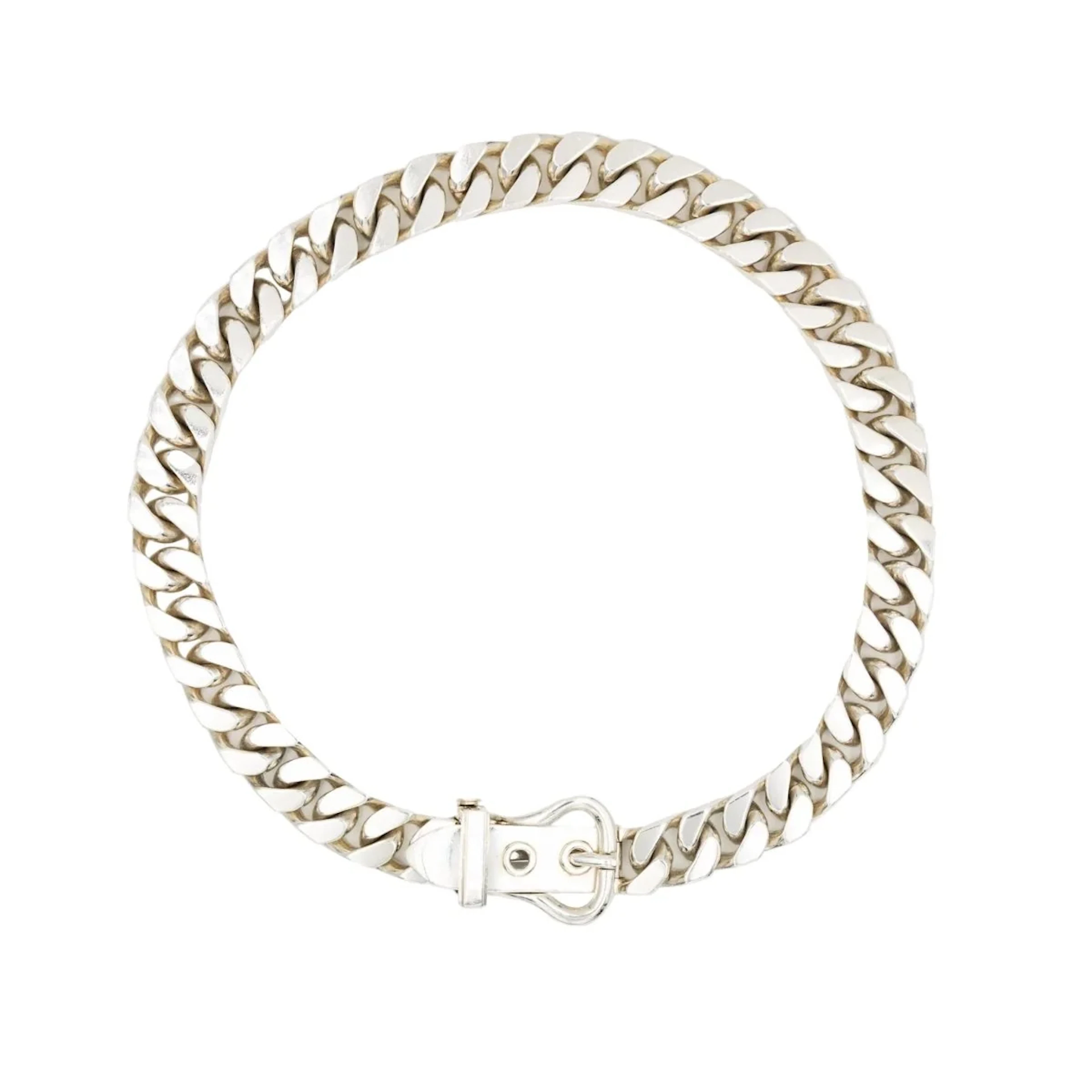 Necklace HERMÈS by Gaëtan de Percin "Boucle Sellier" in silver