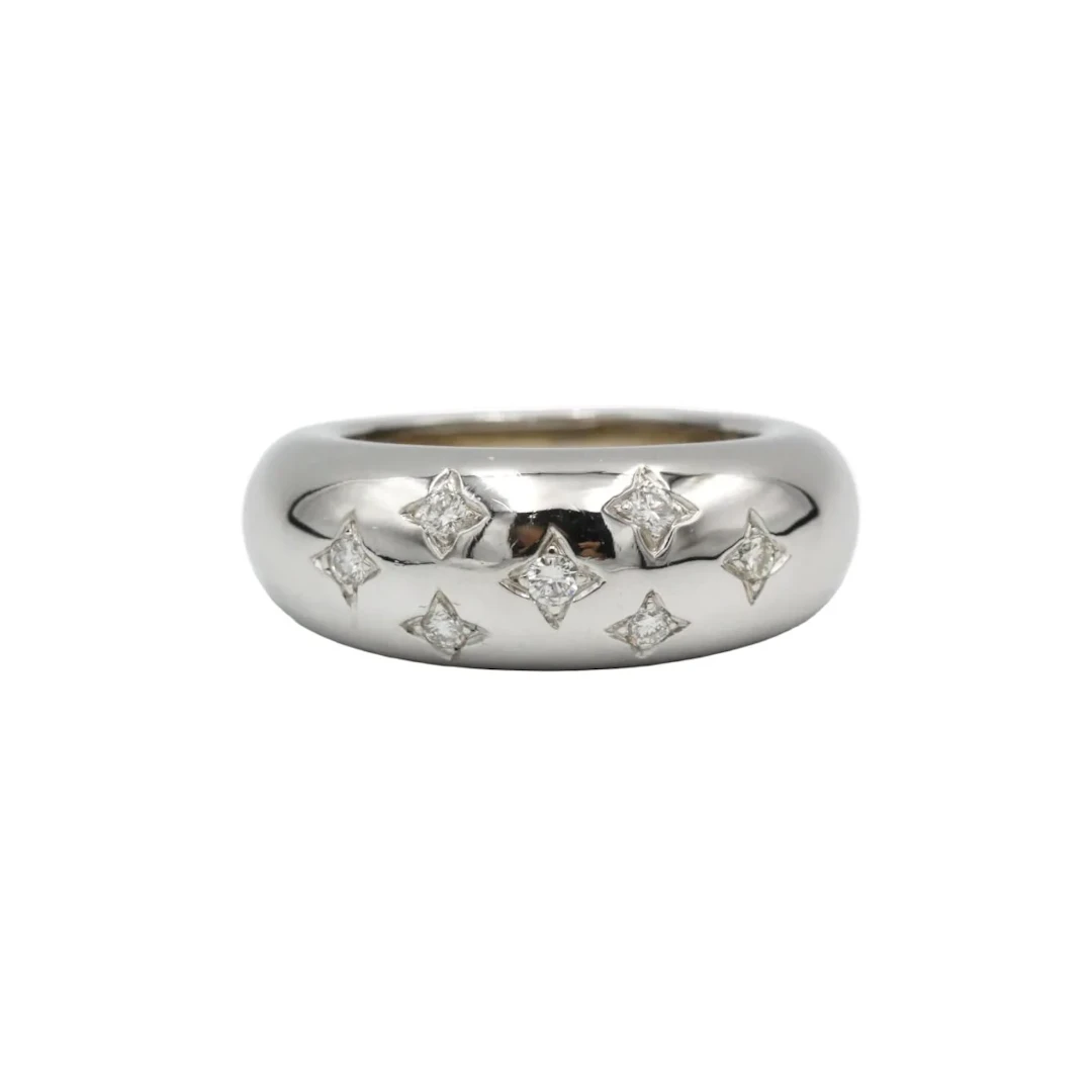 Jonc ring in white gold and diamonds