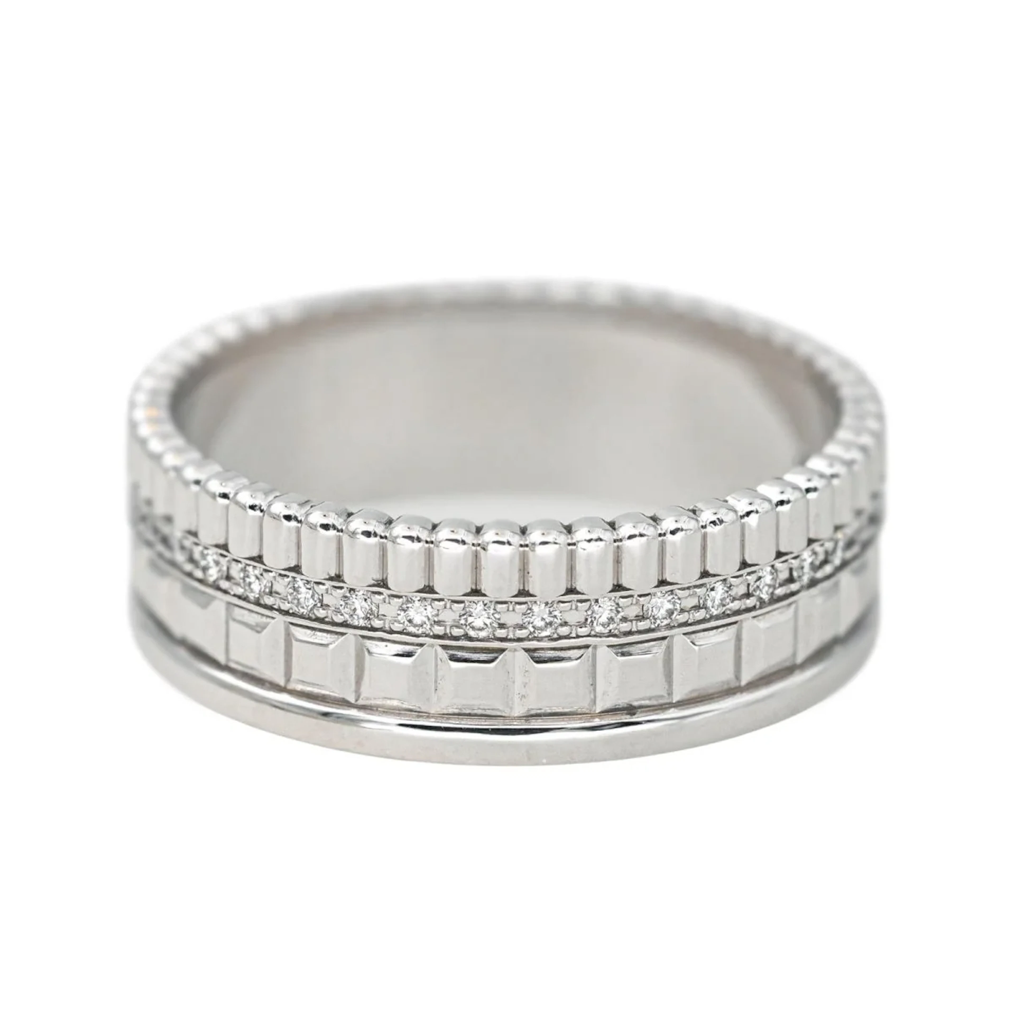Ring BOUCHERON "Quatre" headband in white gold and diamonds.