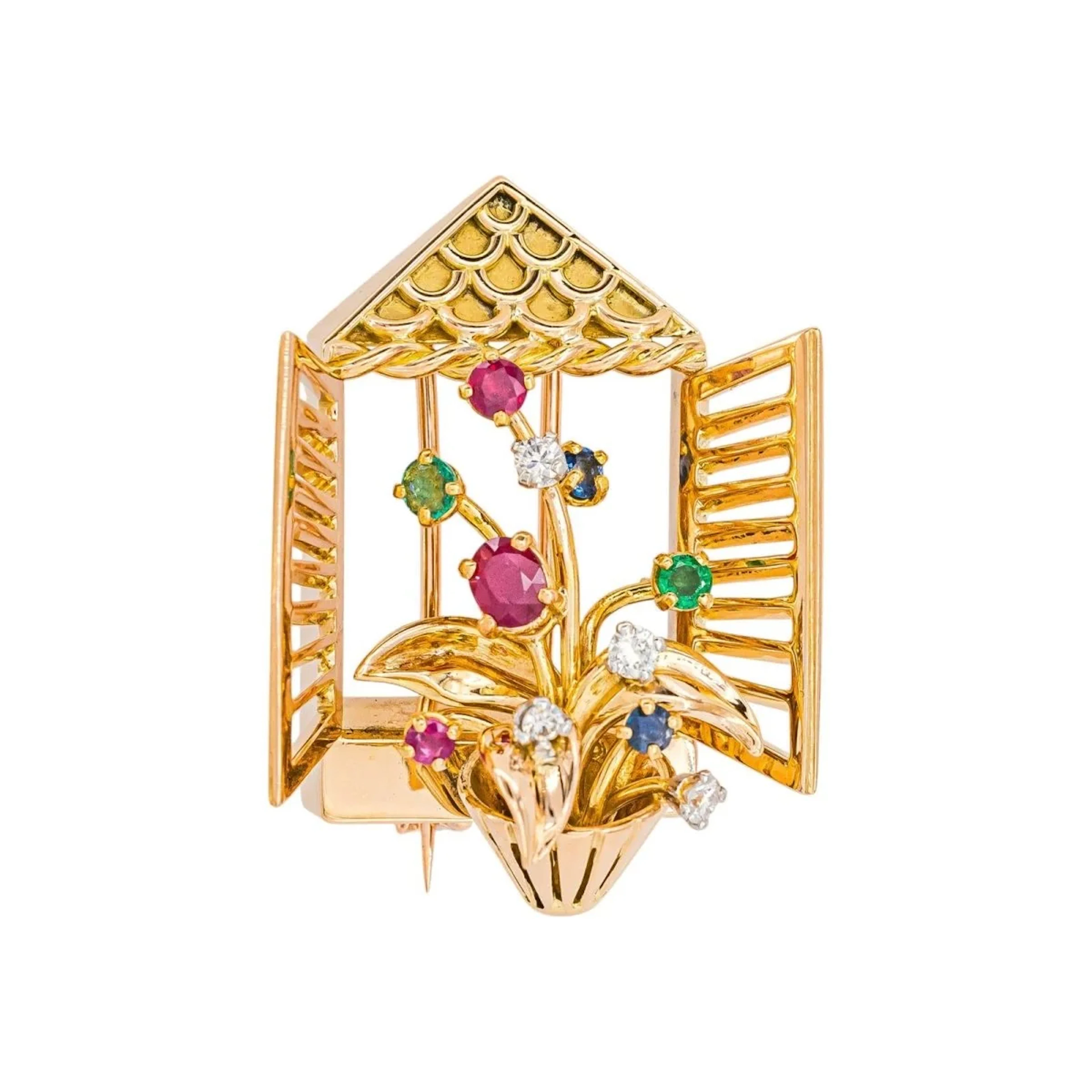 Brooch Rose gold Ruby