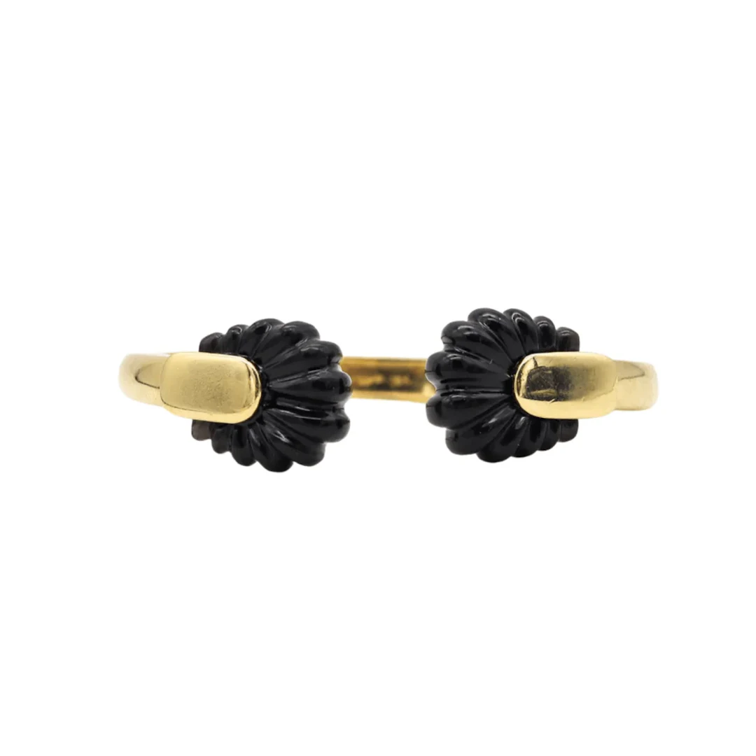 Bracelet Jonc CARTIER par ALDO CIPULLO en or jaune et onyx