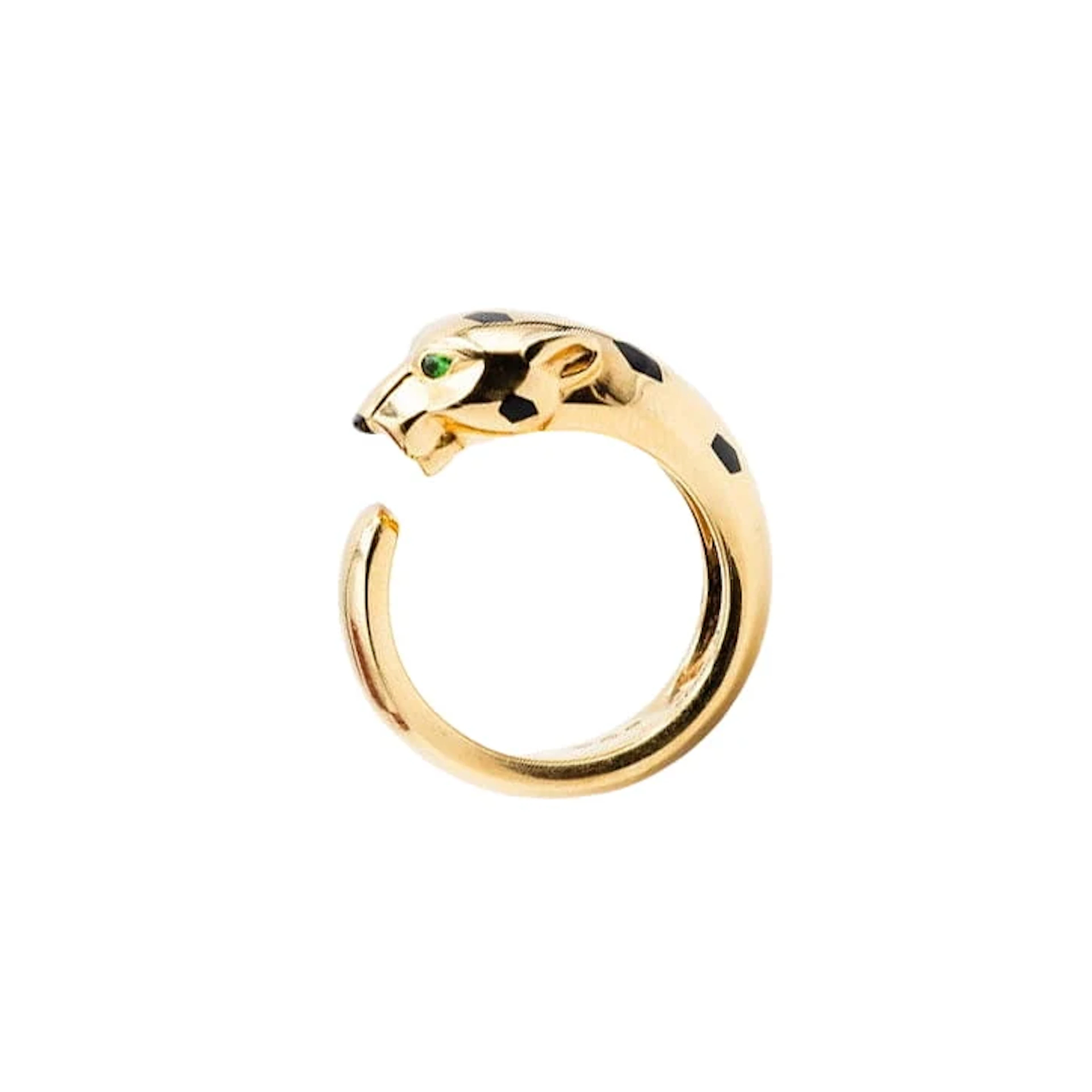 Ring CARTIER "Panthère de Cartier" MM in yellow gold, tsavorite garnets