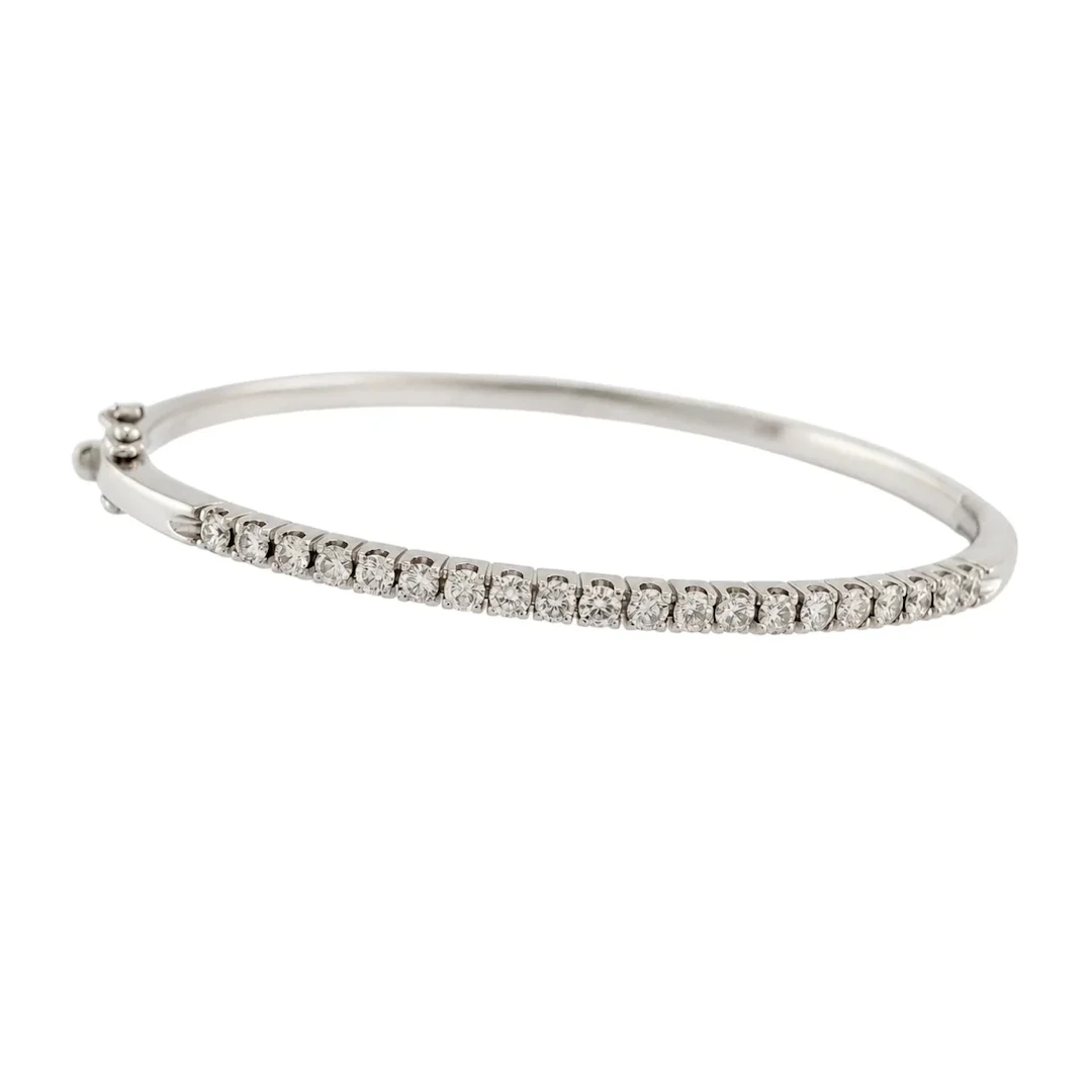 Bracelet Jonc en or blanc et diamants