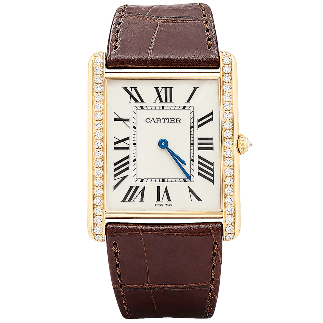 CARTIER "Tank Louis Cartier" XL Watch in rose gold, stainless steel