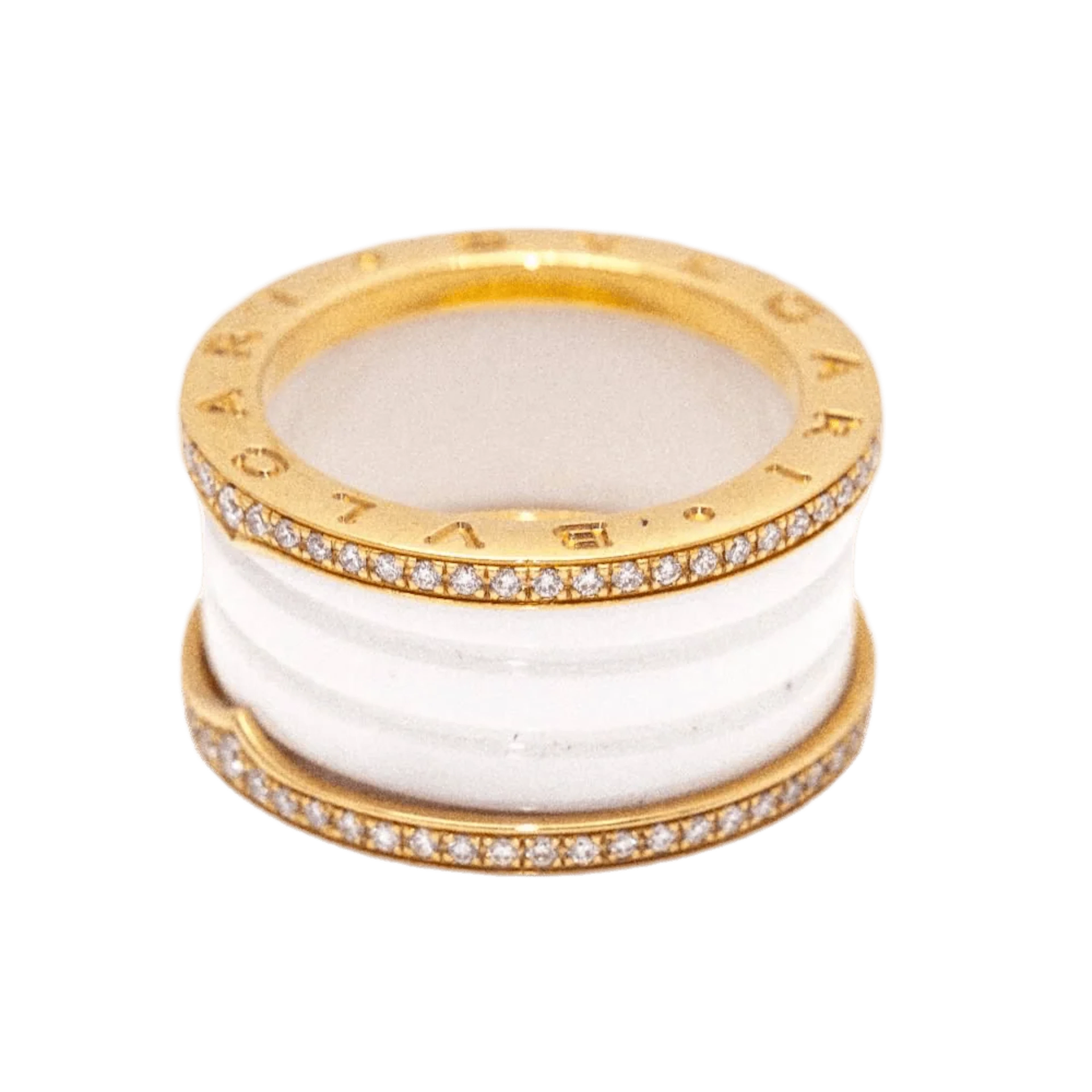 Ring BVLGARI "B.Zero1 en rose gold, ceramic and diamonds