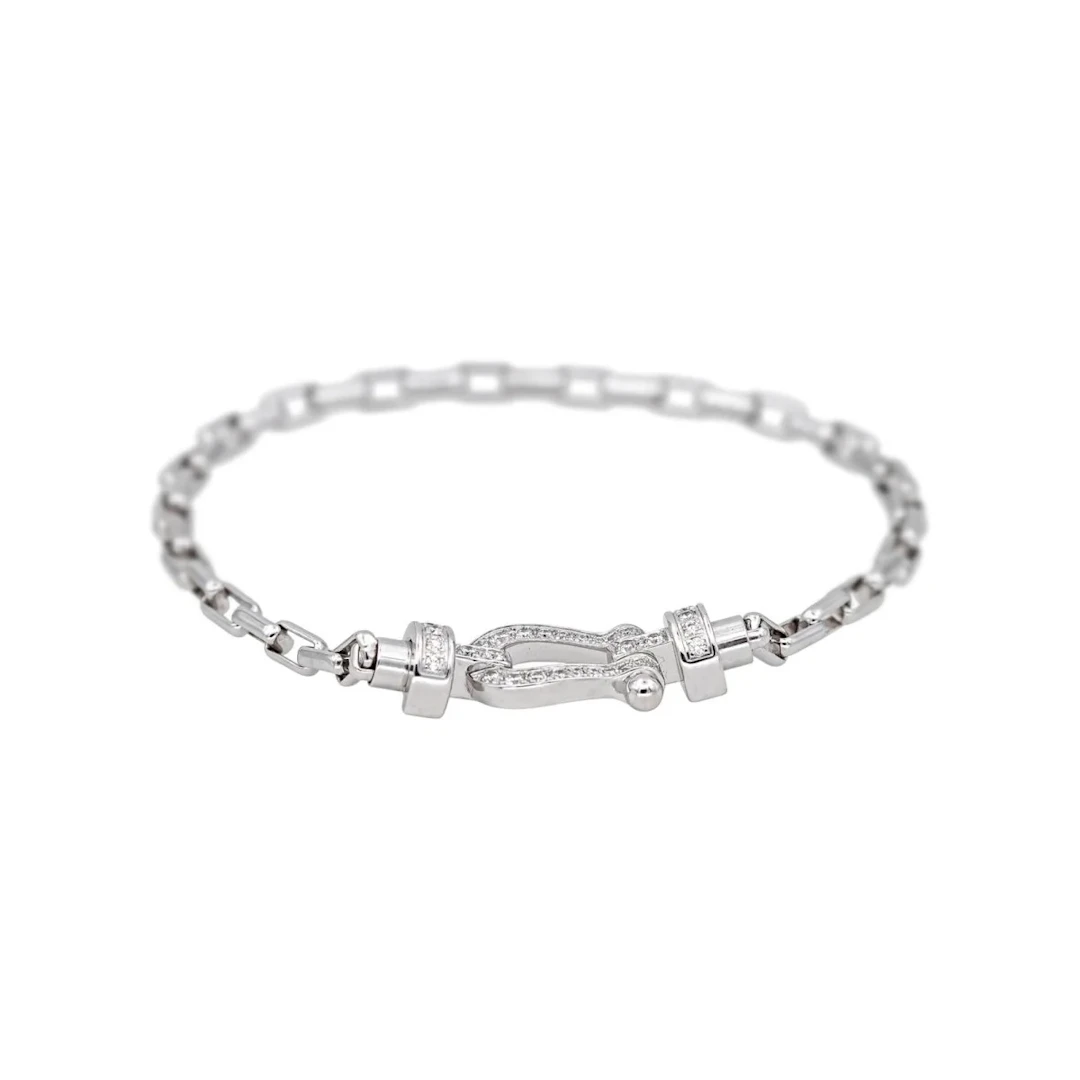 Link FRED "Force 10" Bracelet in White gold and Diamonds