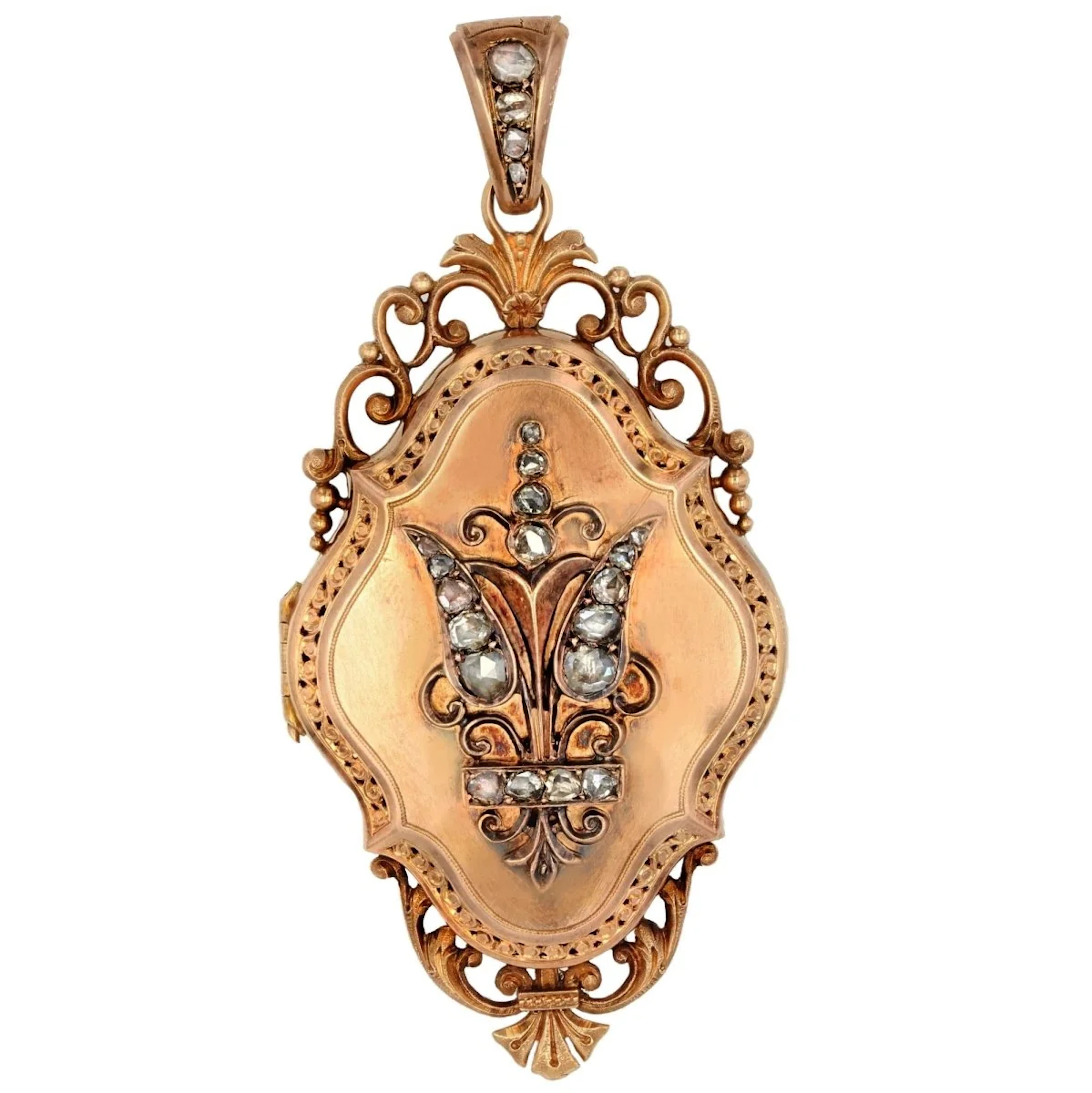 Pendant in rose gold and diamonds