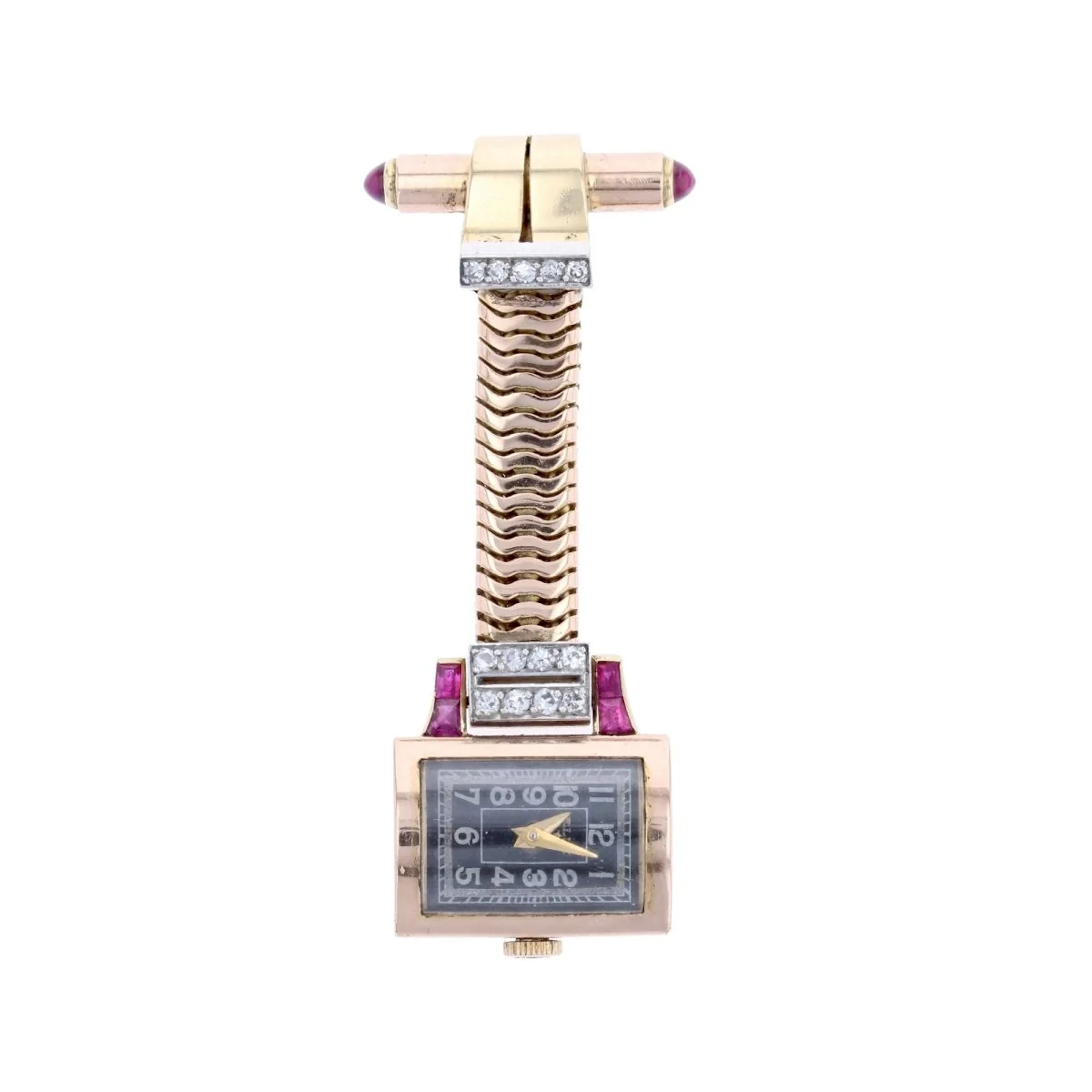 ELIX watch in yellow gold, platinum, rubies and diamonds