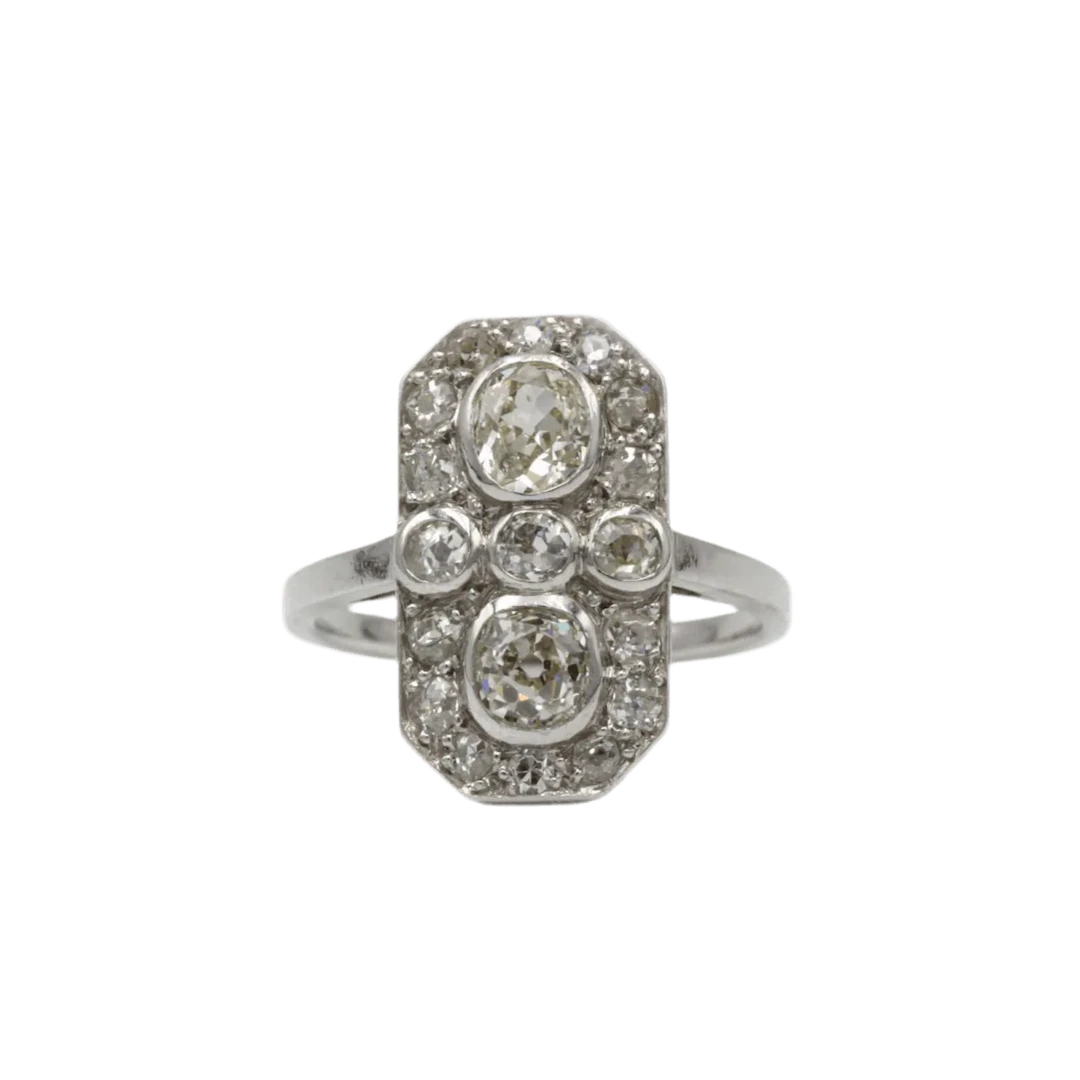 Ring Marquise in paltinium and diamonds
