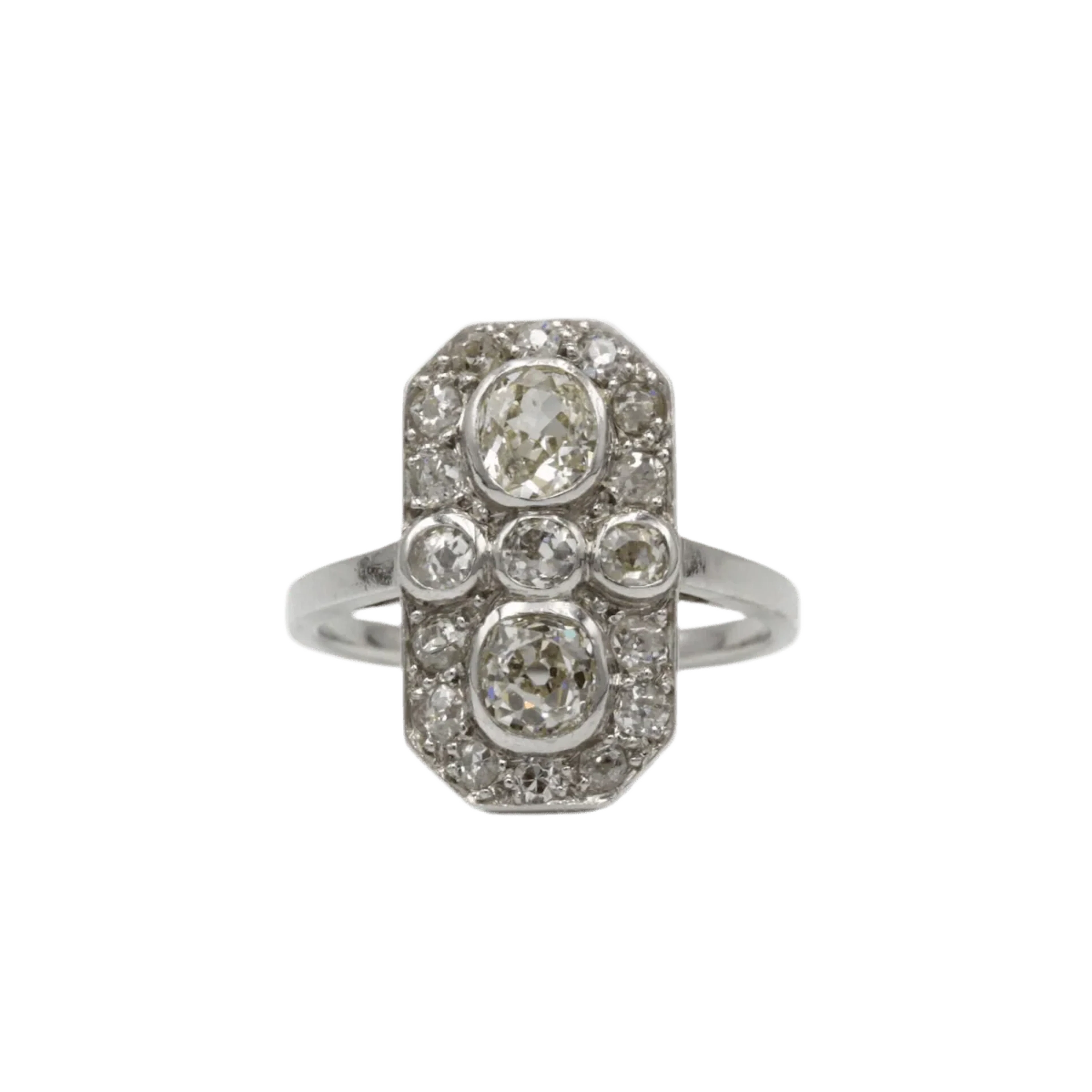 Ring Marquise in paltinium and diamonds