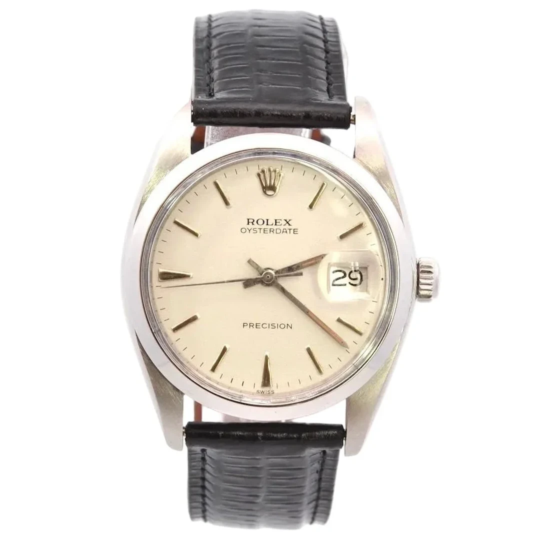 ROLEX "OysterDate Precision" Watch with Leather Strap