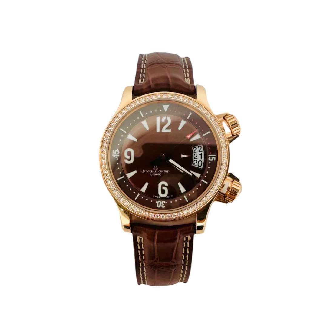 JAEGER-LECOULTRE “Master Compressor” watch in pink gold, alligator