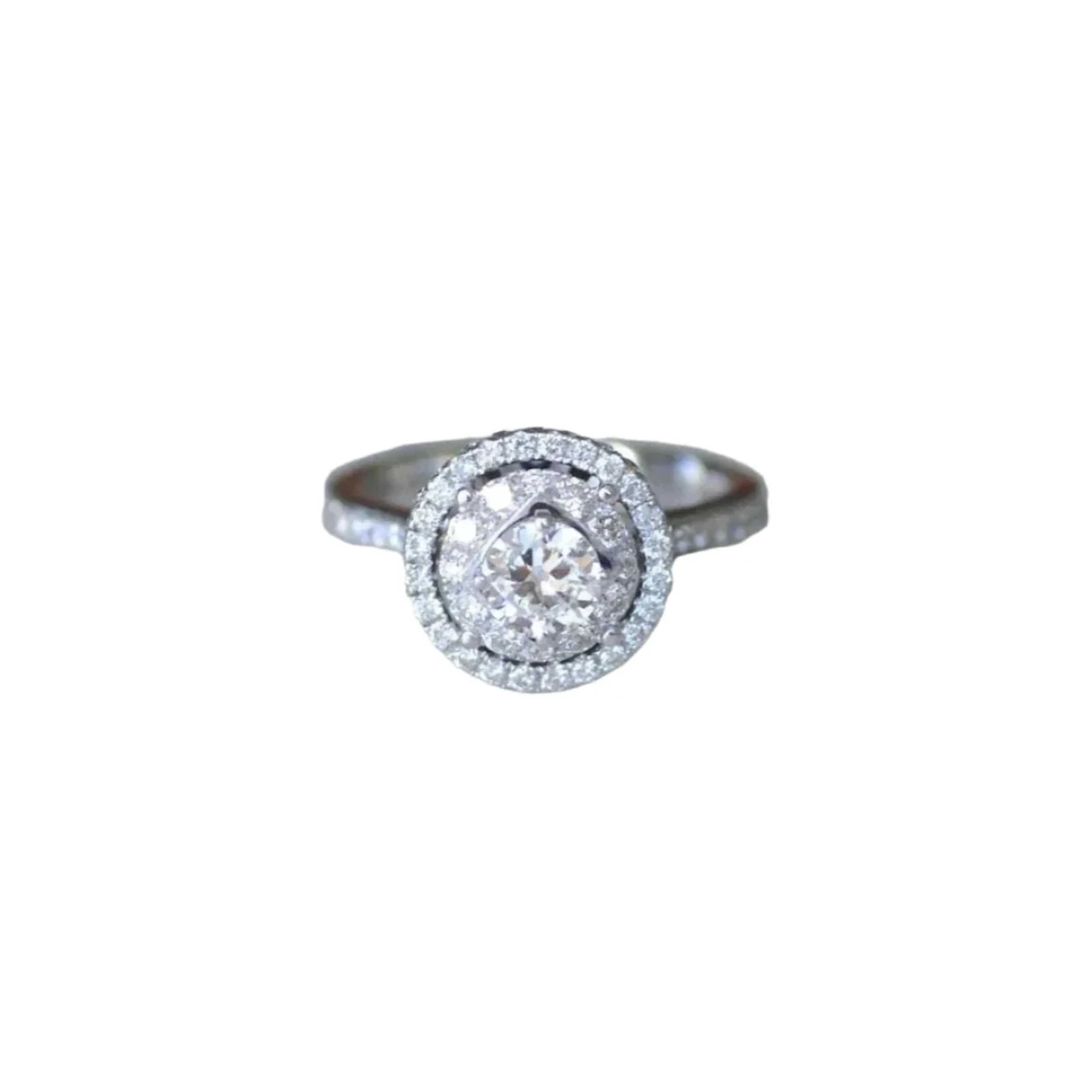 White gold and diamond entourage ring