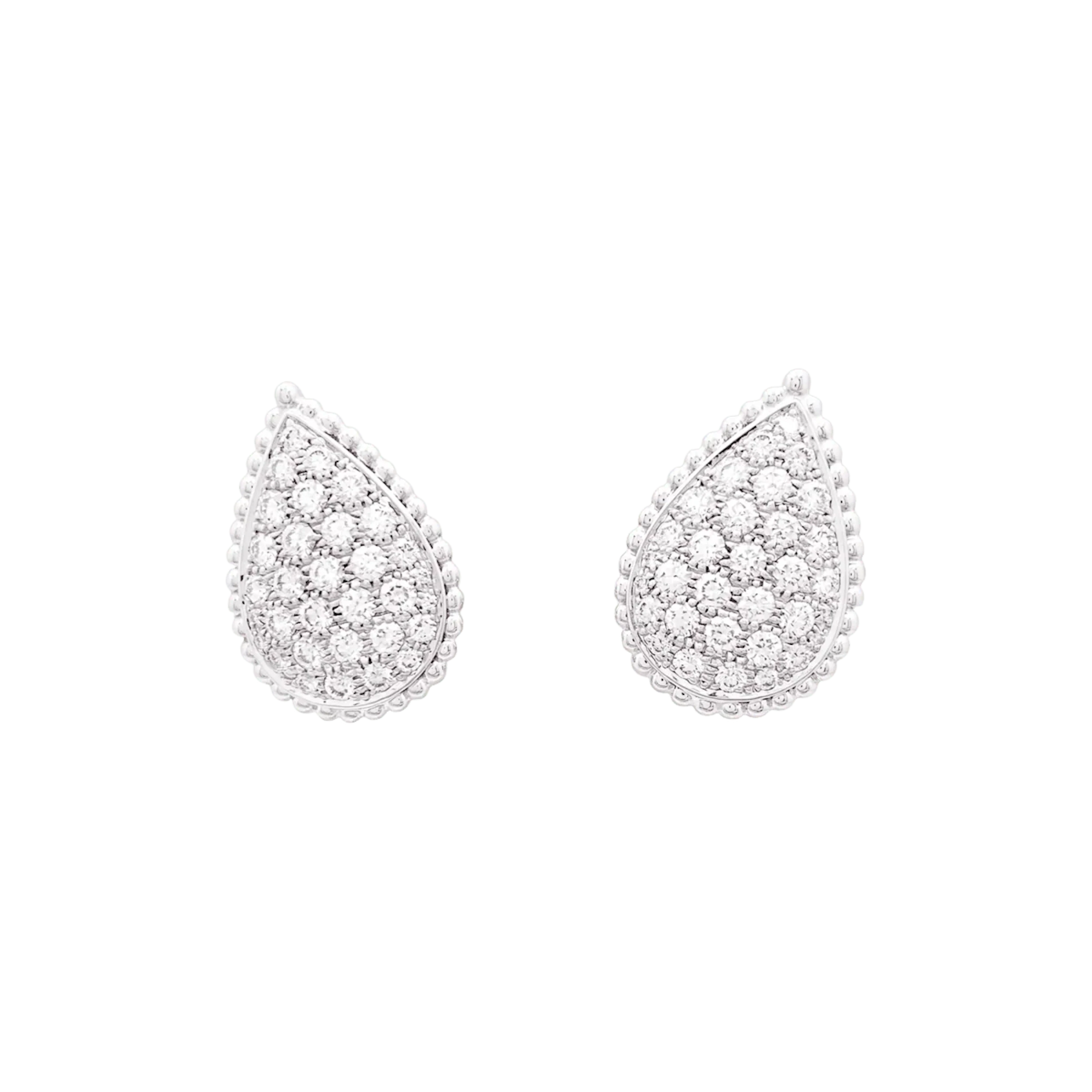 Boucles d'oreilles Clips BOUCHERON "Serpent Bohème" en or blanc et diamants