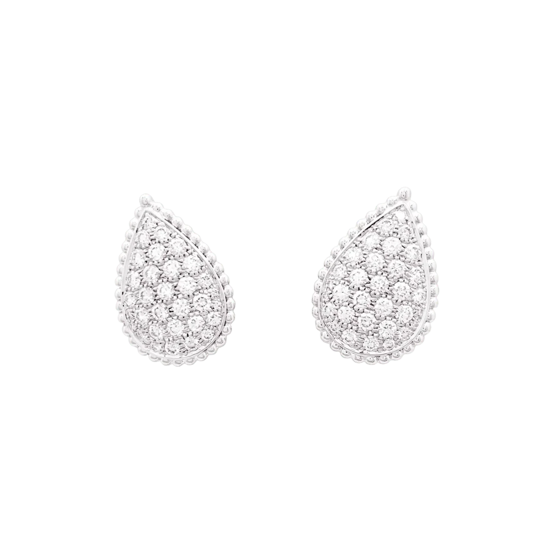 Boucles d'oreilles Clips BOUCHERON "Serpent Bohème" en or blanc et diamants