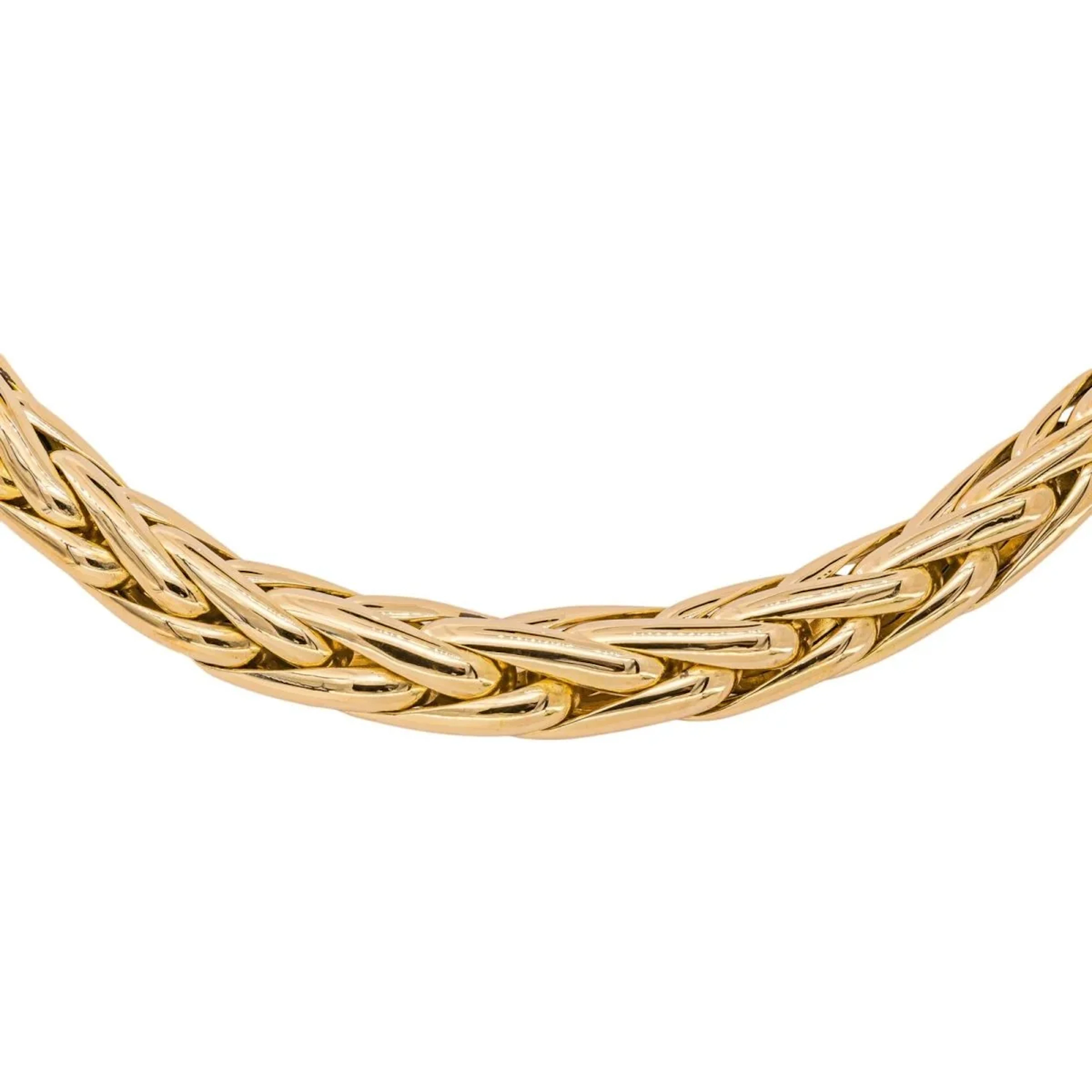 Yellow Gold Palm Leaf Link Necklace