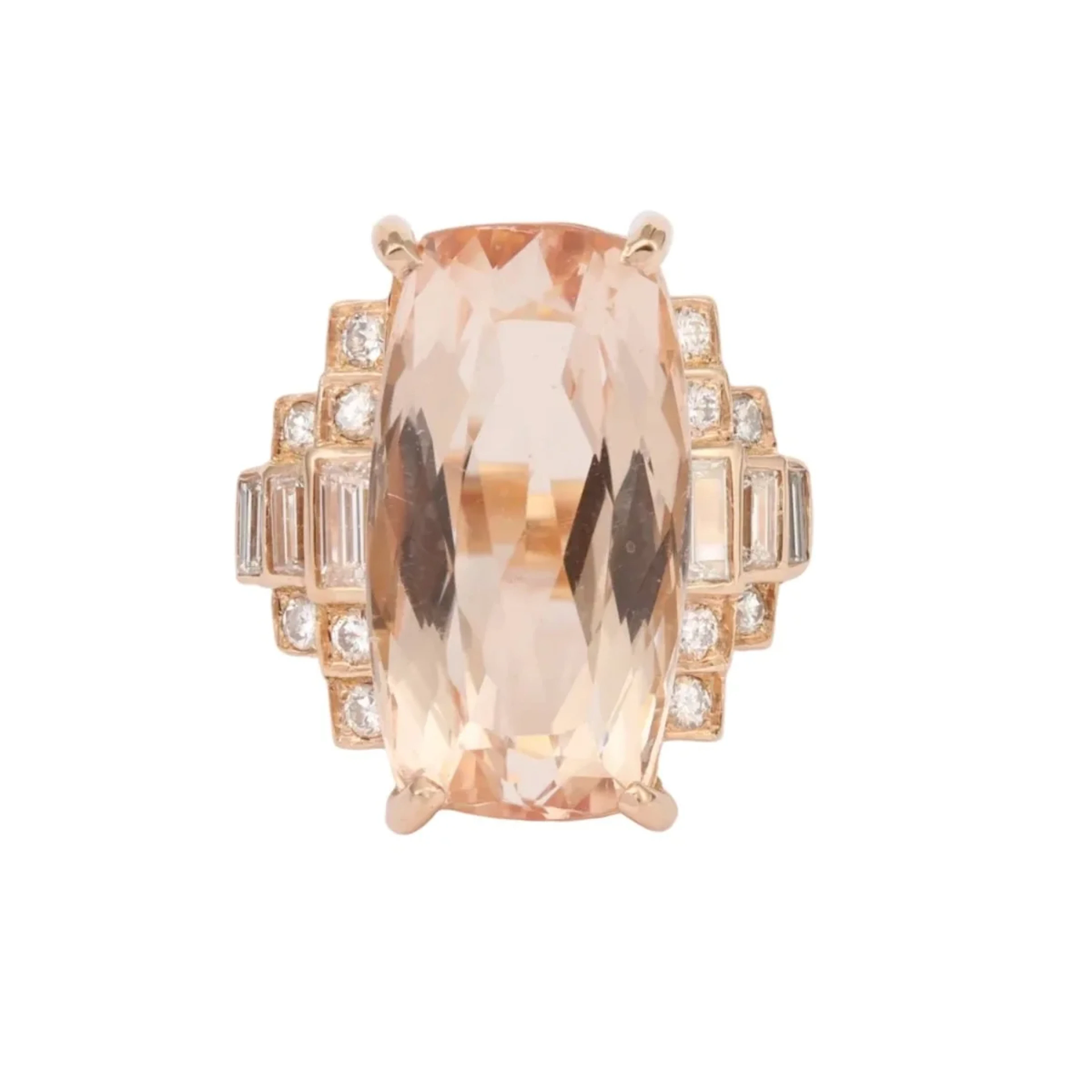 Rose gold, morganite and diamond Cocktail Ring