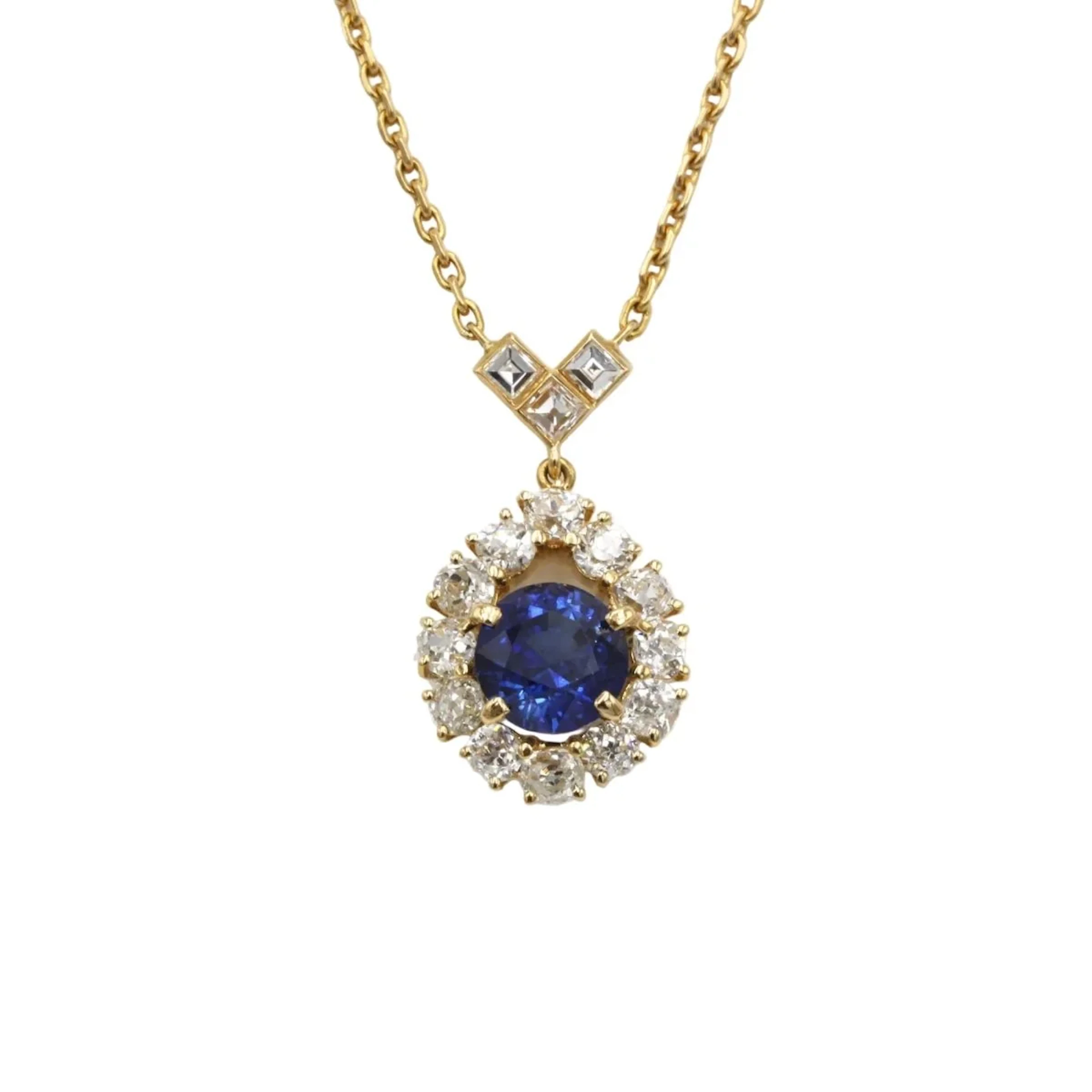 MAUBOUSSIN Pendant Necklace in yellow gold, sapphire, and diamonds
