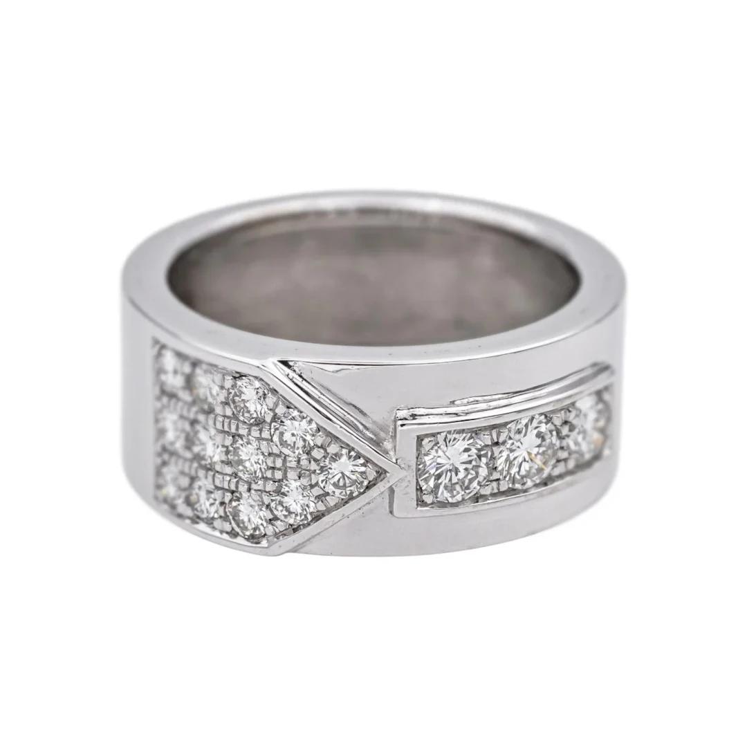Bandeau ring in white gold and diamonds