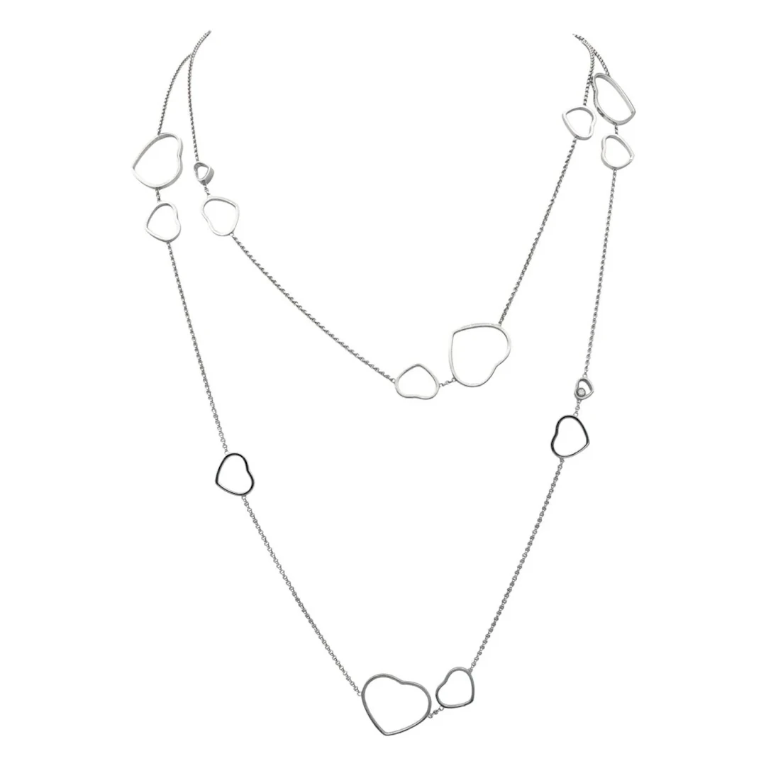 Necklace CHOPARD "Happy Heart" long necklace in white gold and diamonds