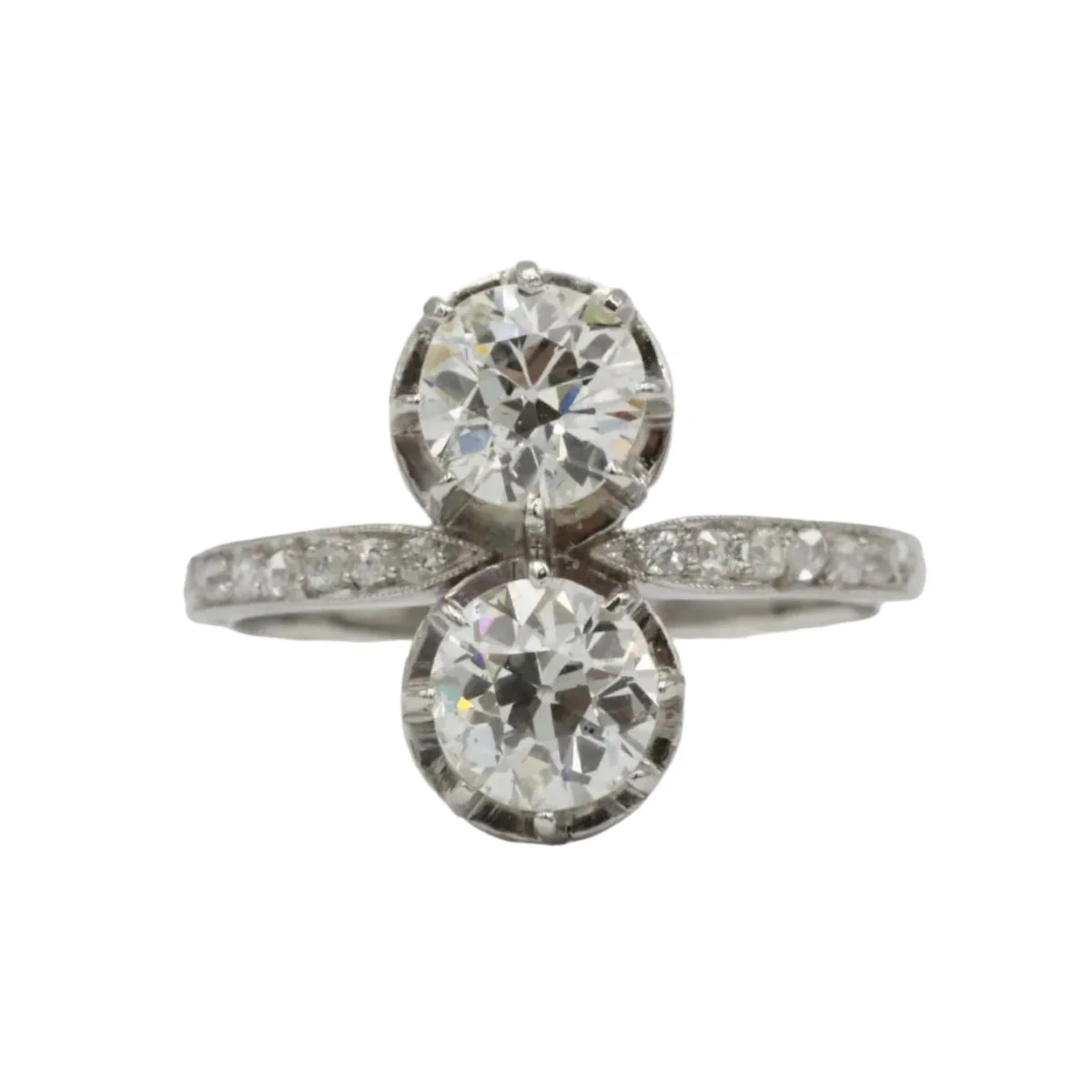 Ring Toi & Moi in paltinium and diamonds