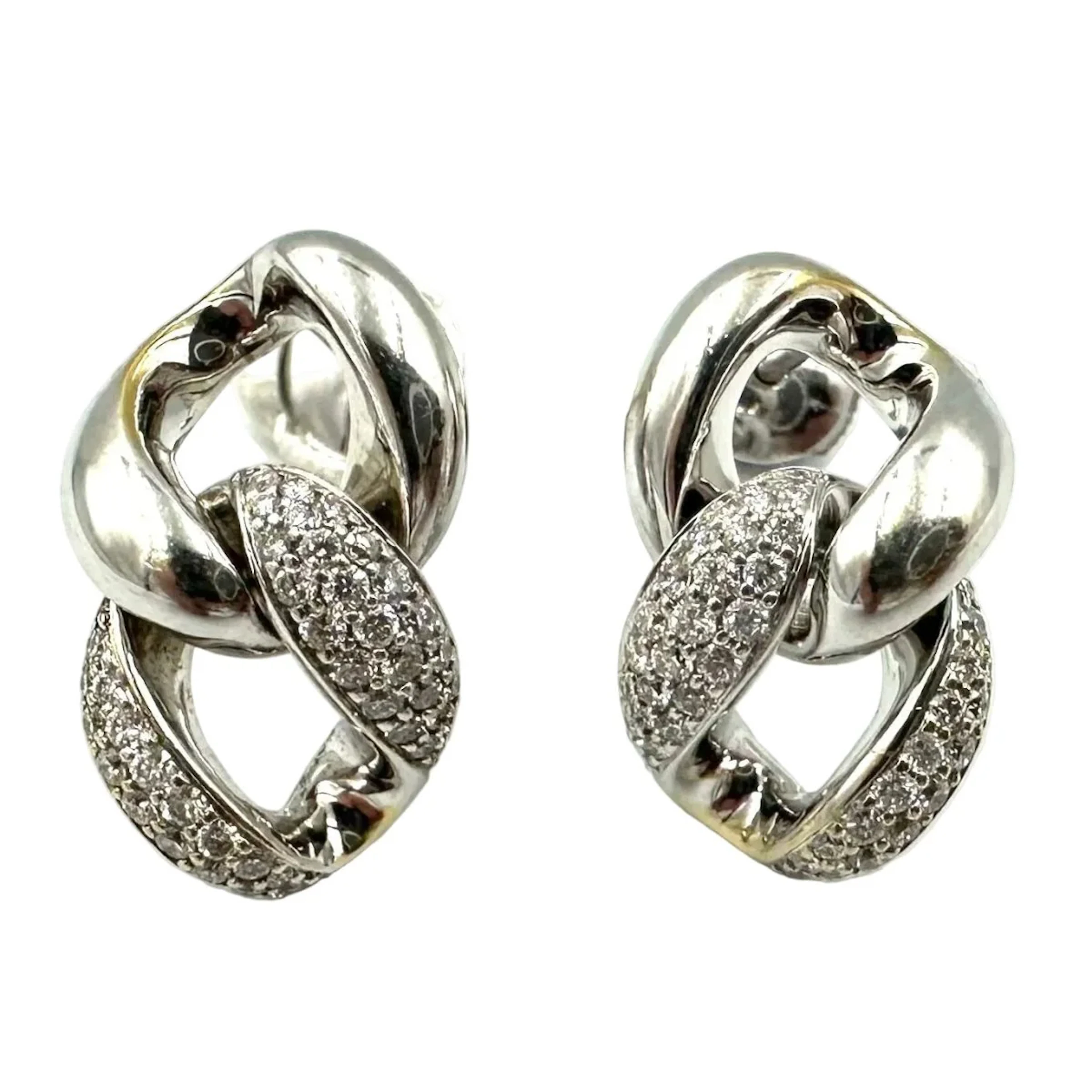 MESSIKA "Link" pendant earrings in white gold and diamonds