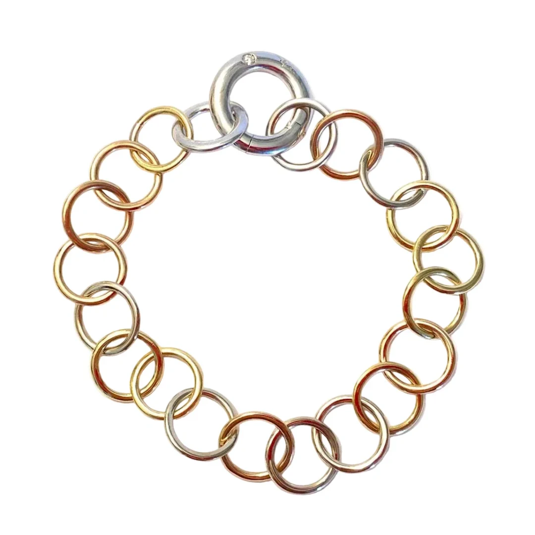 POMELLATO "Lucciole" Link Bracelet in white gold, yellow gold, rose