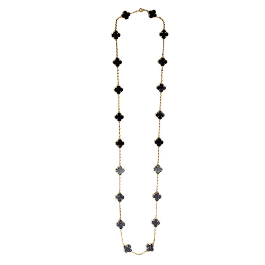 Necklace VAN CLEEF & ARPELS "Vintage Alhambra" in yellow gold and lapis lazuli