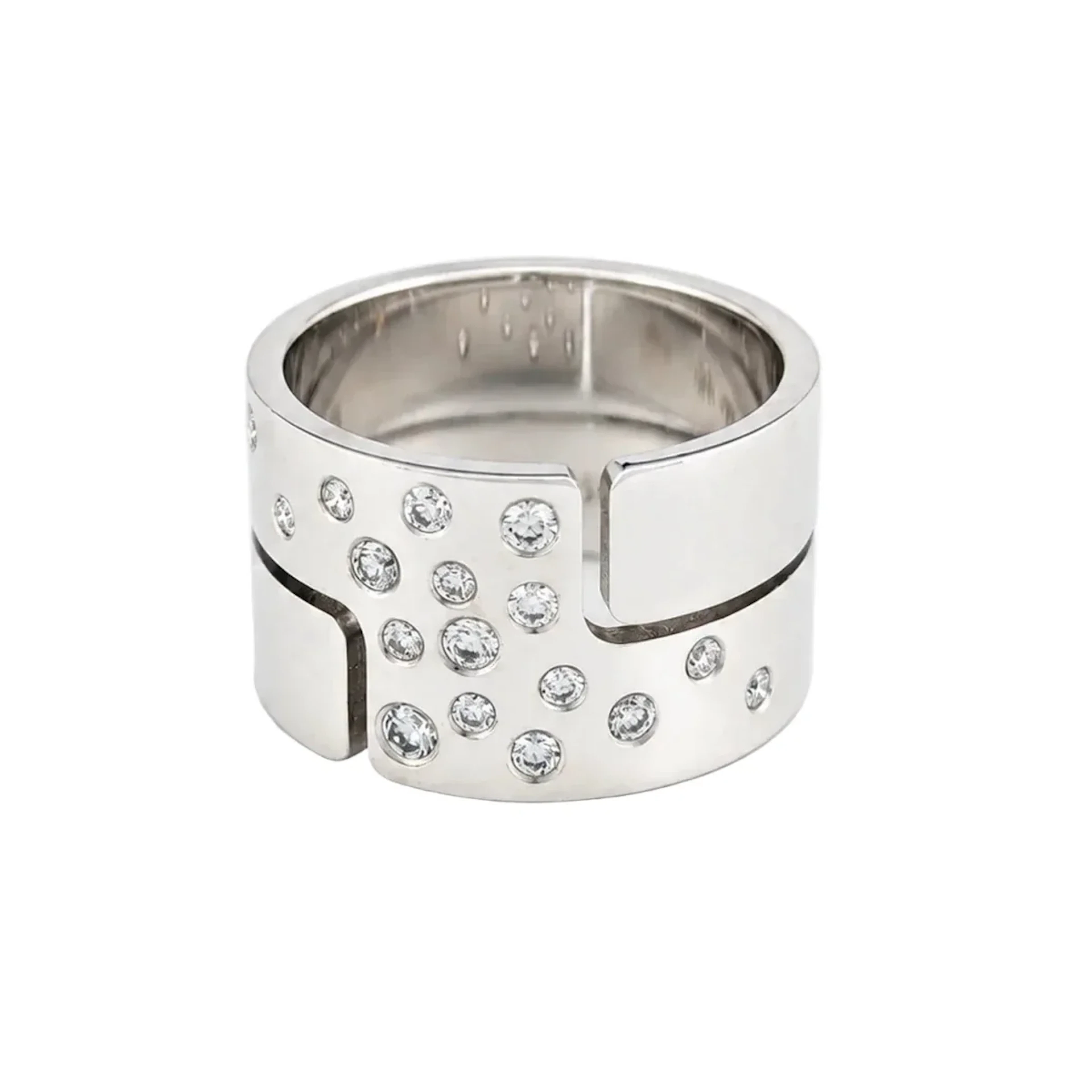 DINH VAN "Seventies" Band Ring in White Gold and Diamonds