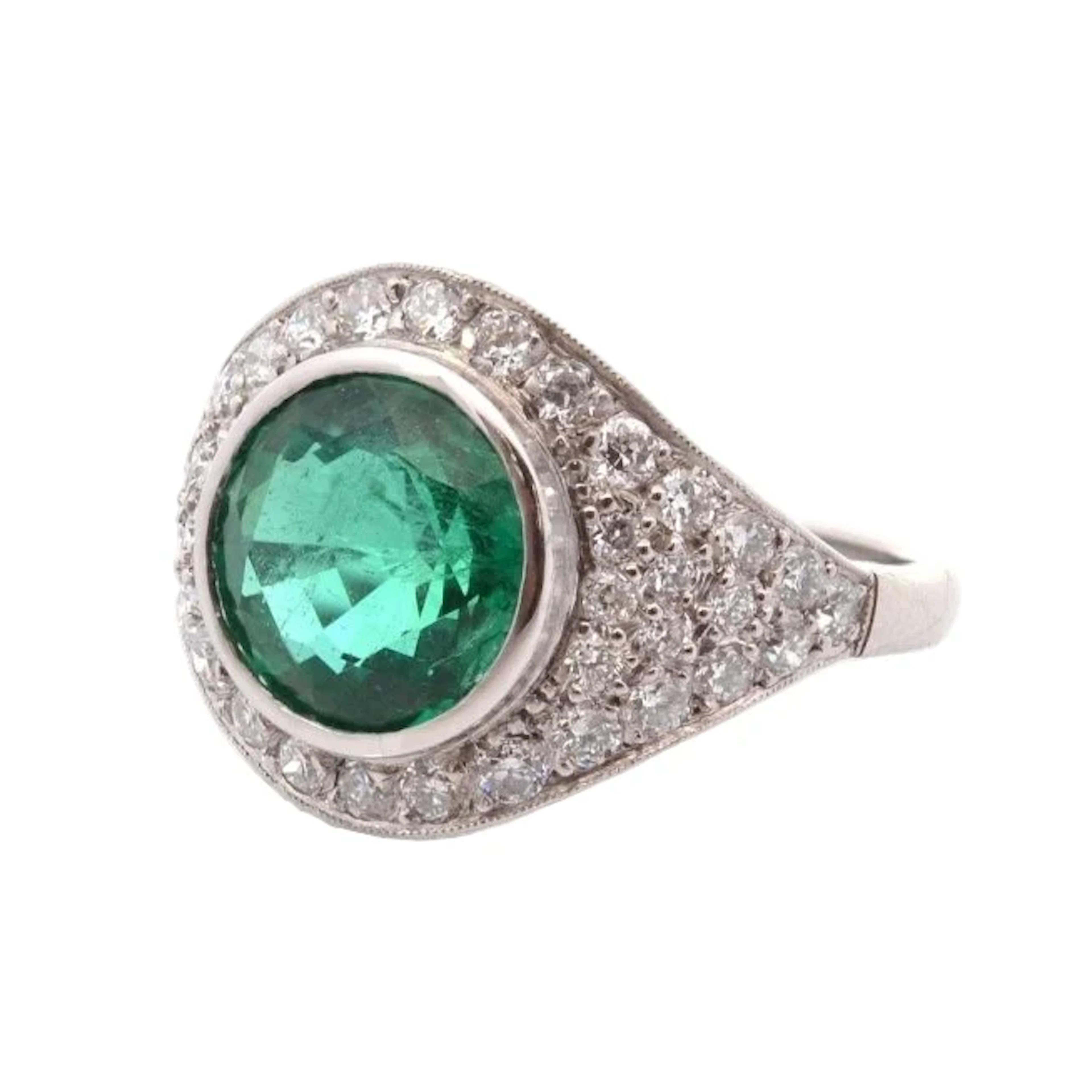 Ring vintage emerald of 3.83cts