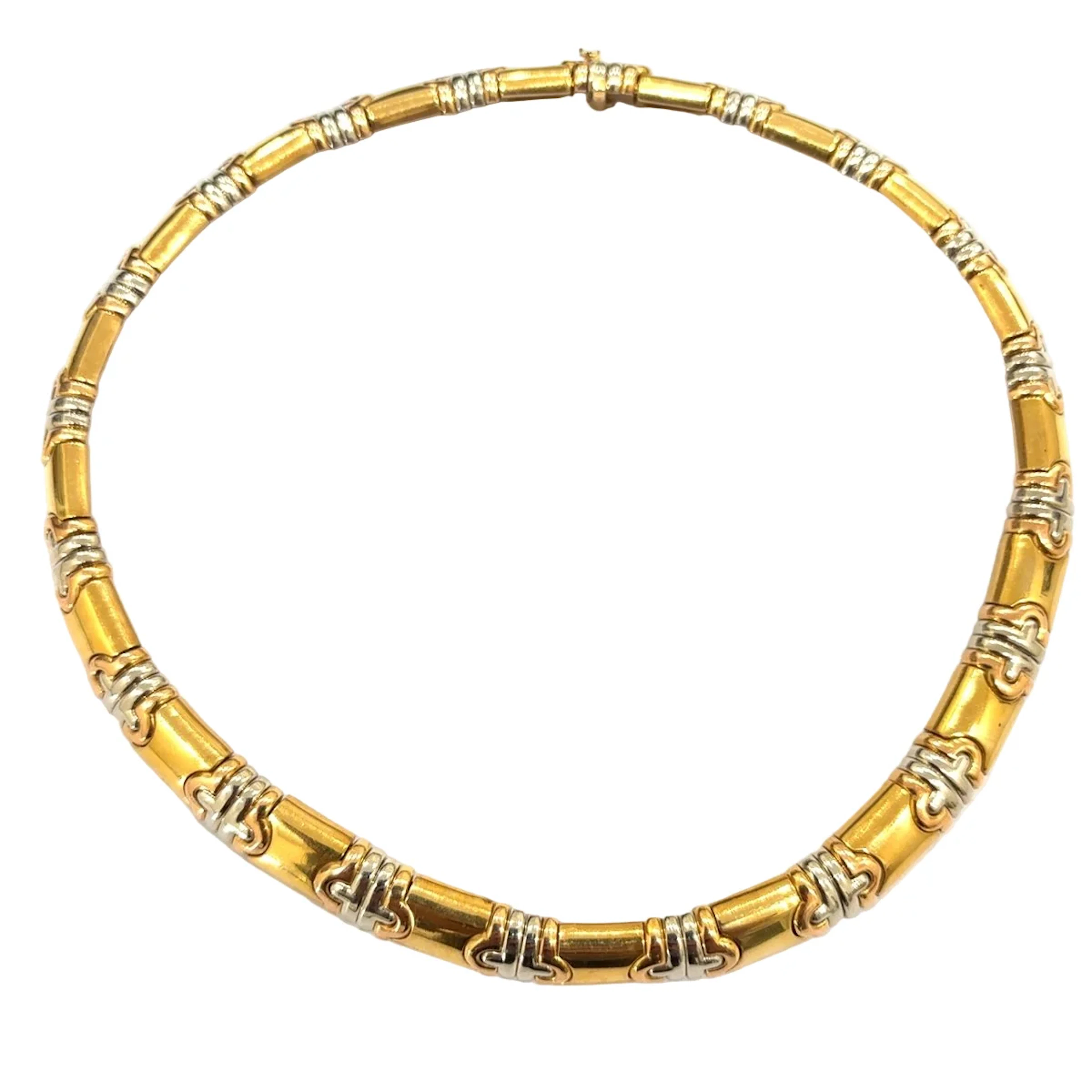 BULGARI “Parentesi” jonc bracelet in yellow gold and steel