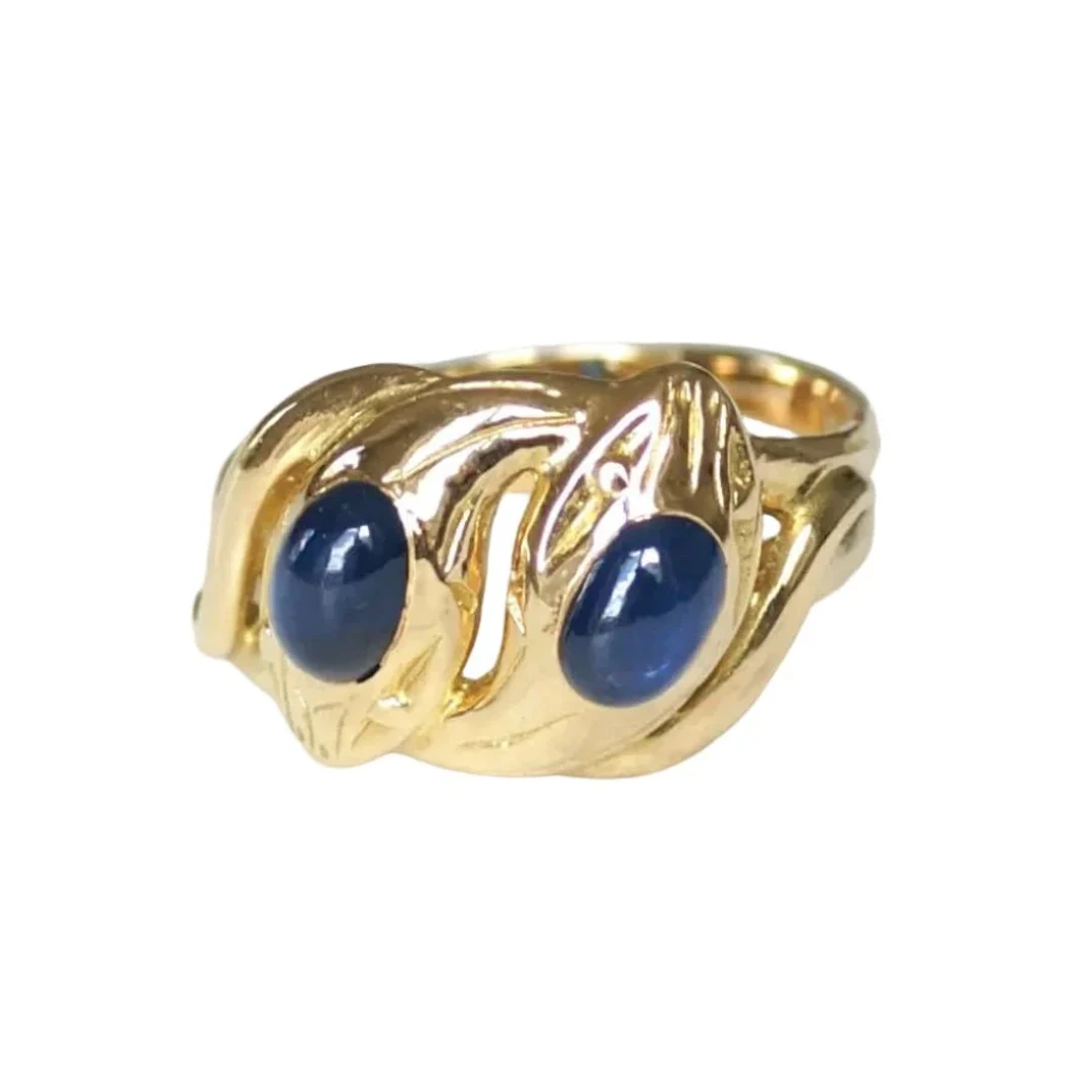 Toi & Moi Ring in Yellow gold and Sapphires