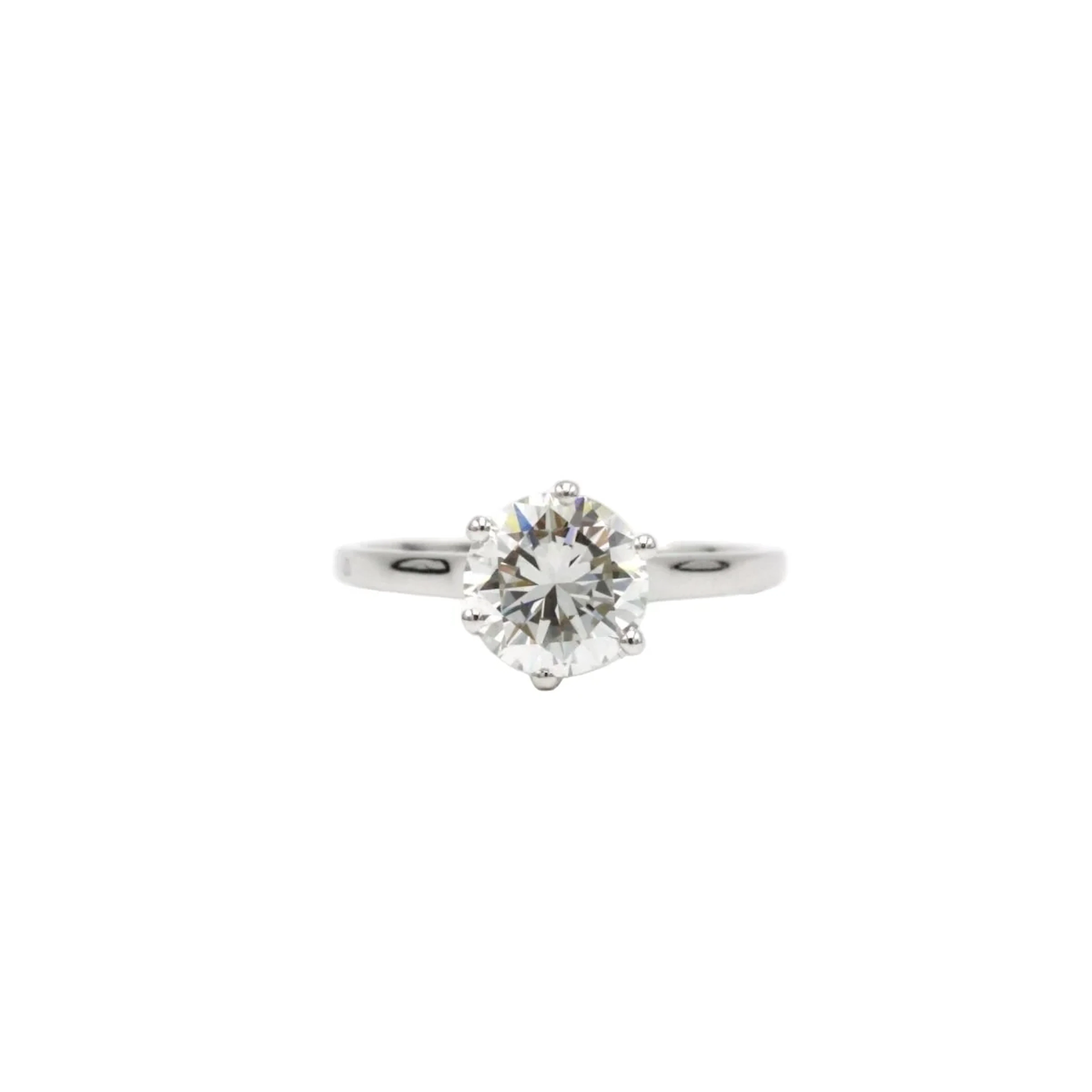 Solitaire - White Gold and 1.59 ct Diamond