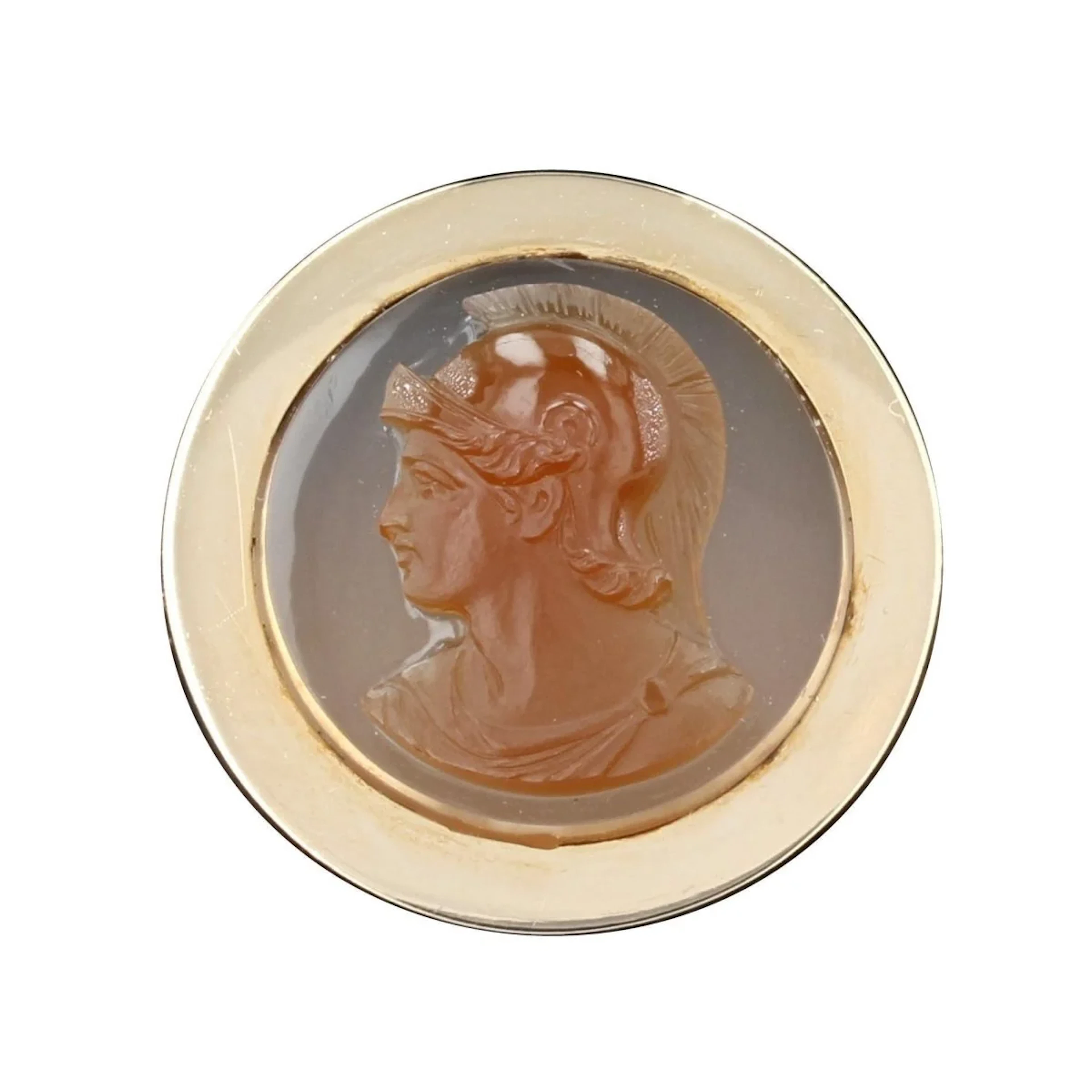 Rose Gold and Agate Cameo Ring