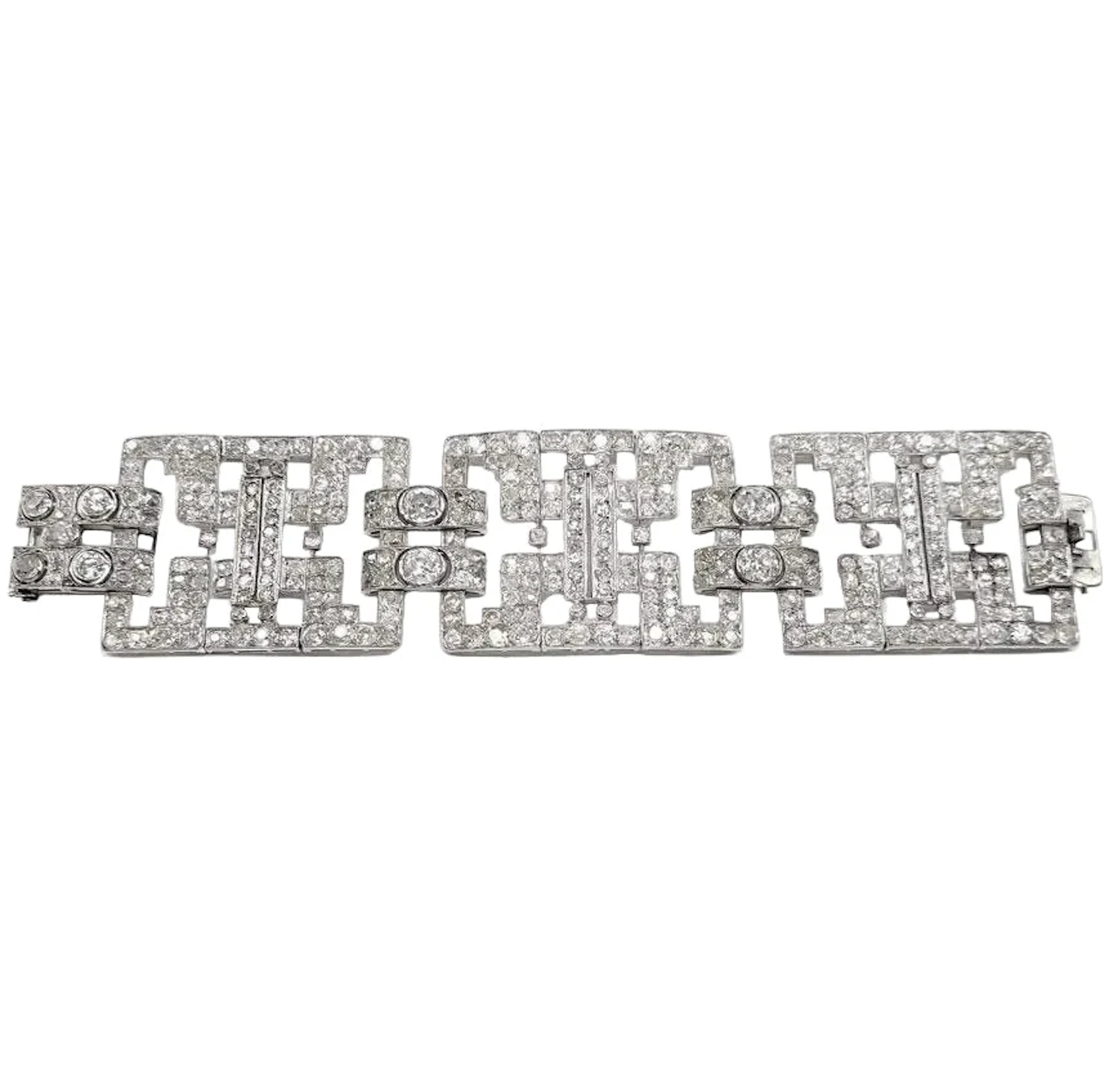 White gold, platinum, and diamond bracelet