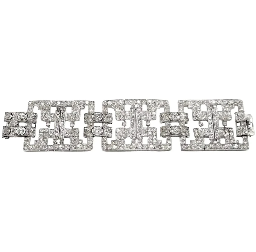 White gold, platinum, and diamond bracelet