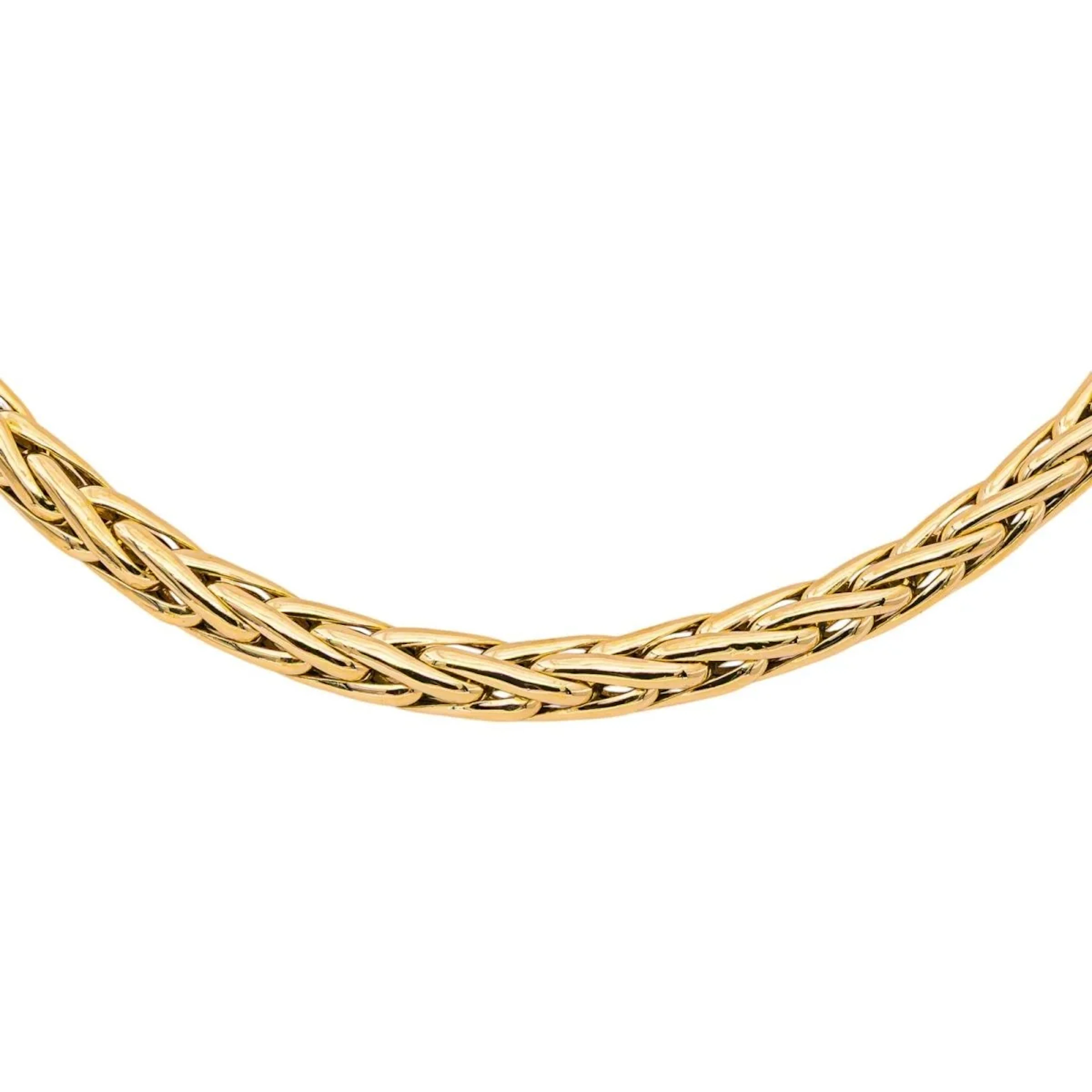 Yellow Gold Palm Leaf Link Necklace
